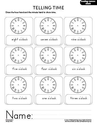 Telling Time Worksheet 6 PrimaryLearning Org Worksheets Library