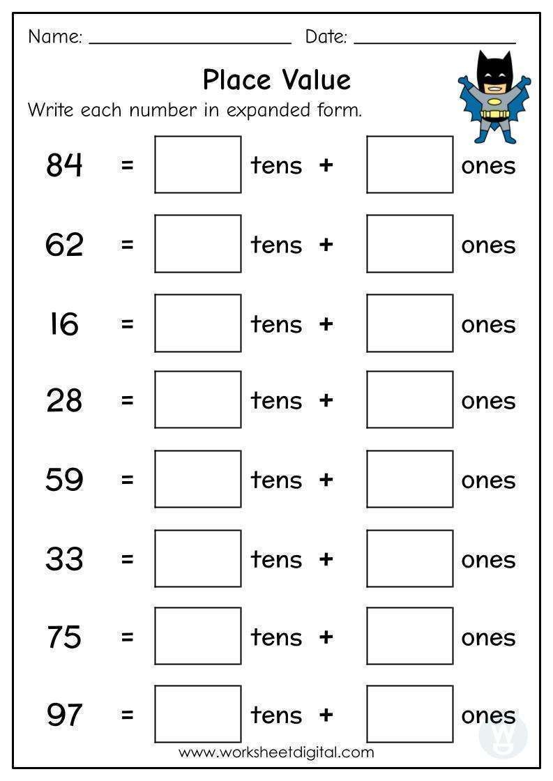 tens and ones worksheets tens and ones worksheets