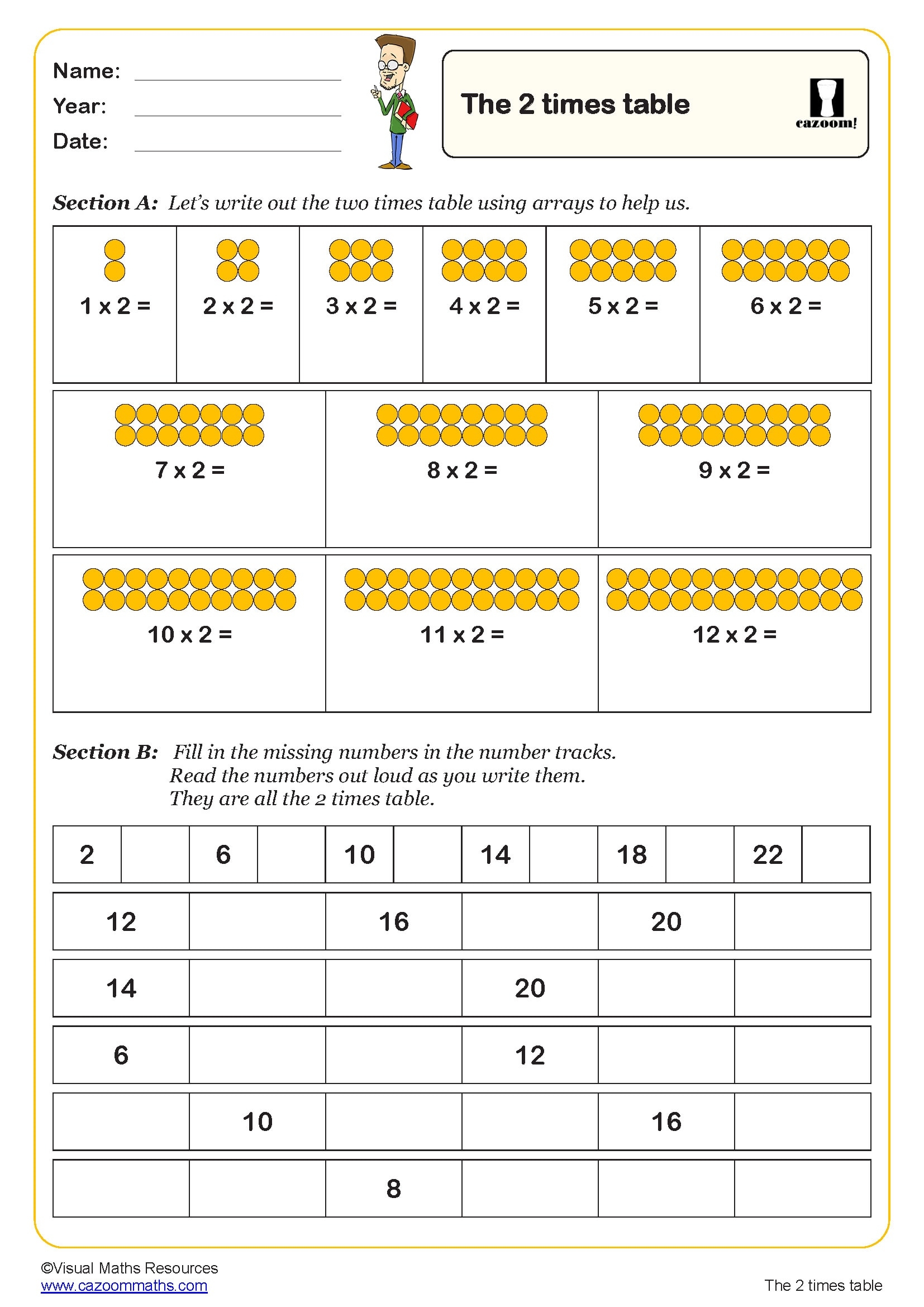 Terrific 2 Times Table Worksheet Packet Easy Print The Simple 