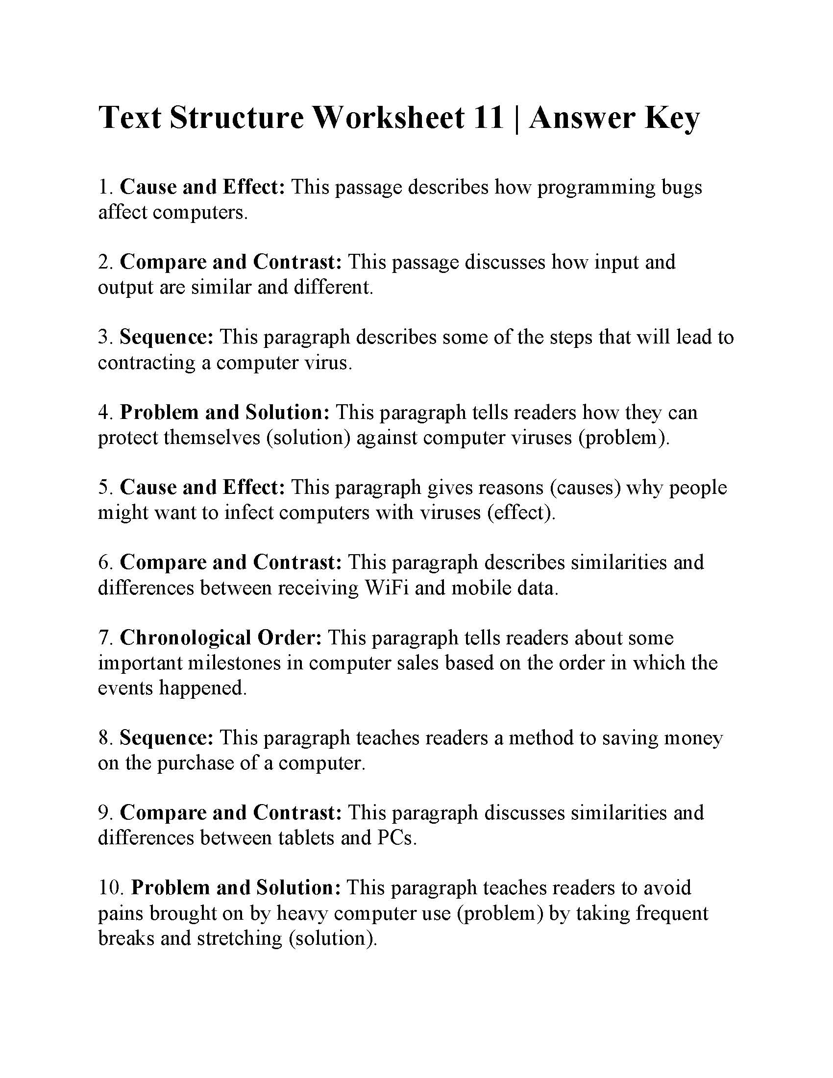 text structure worksheets text structure worksheets