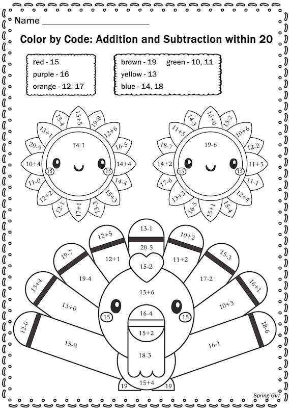 Thanksgiving Math Worksheet Fun Activities For Holiday Learning