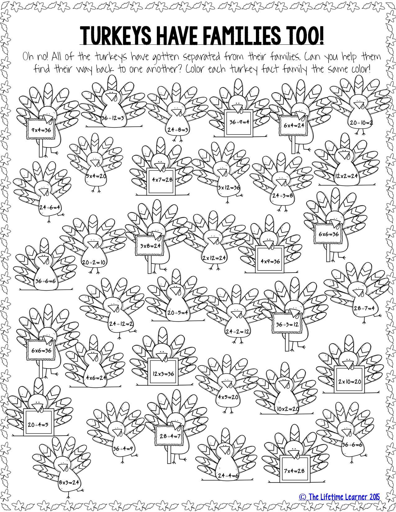 Thanksgiving Math Worksheets