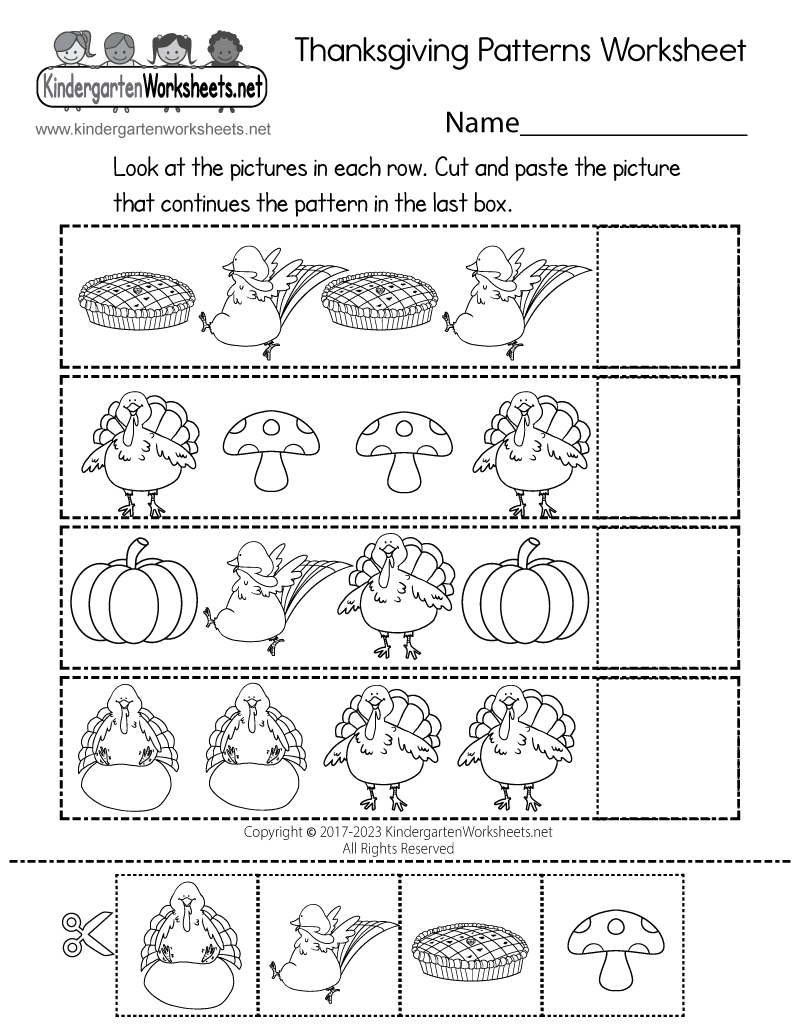 Thanksgiving Patterns Worksheet Free Printable Digital Pdf With 