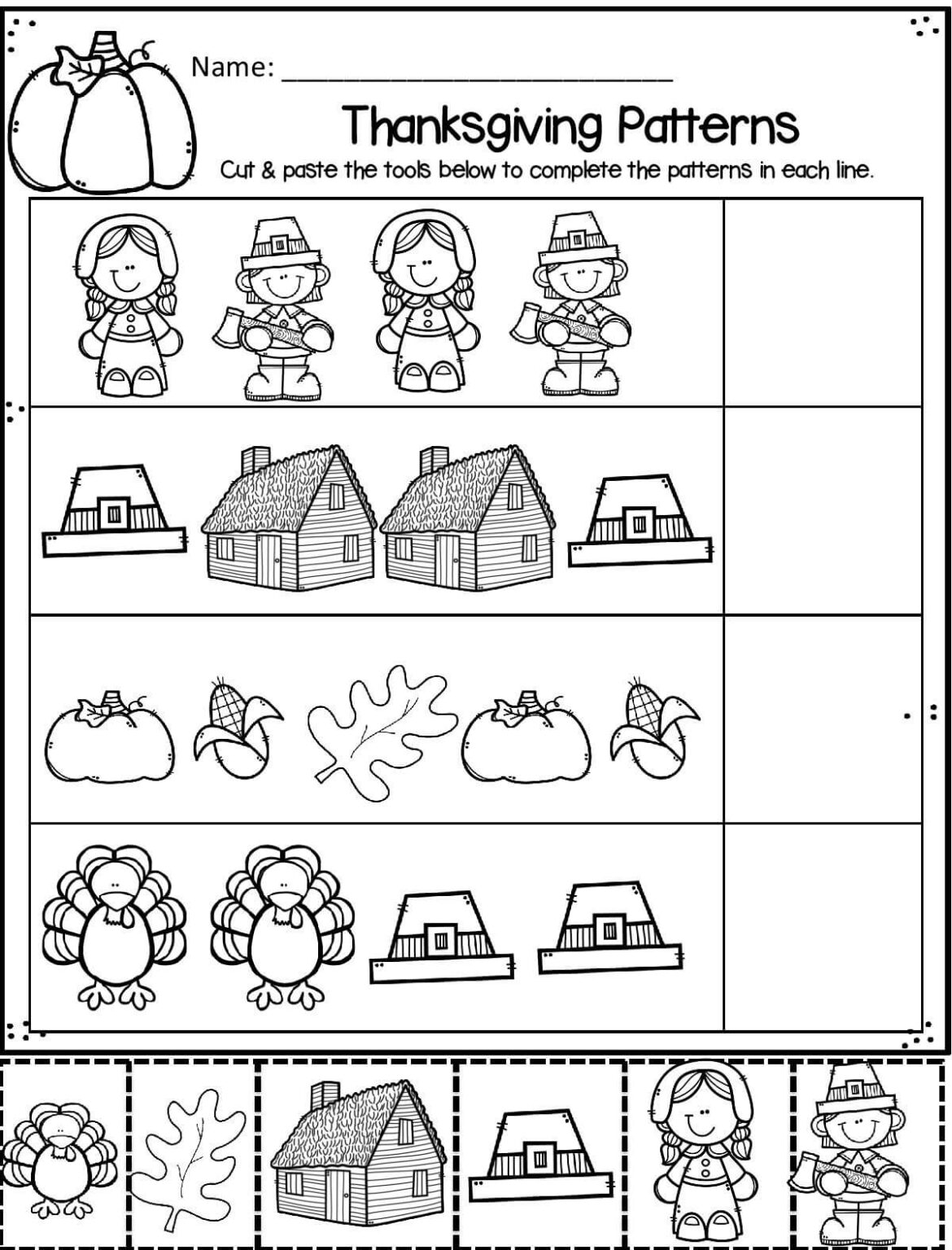 Thanksgiving Worksheets For Preschoolers