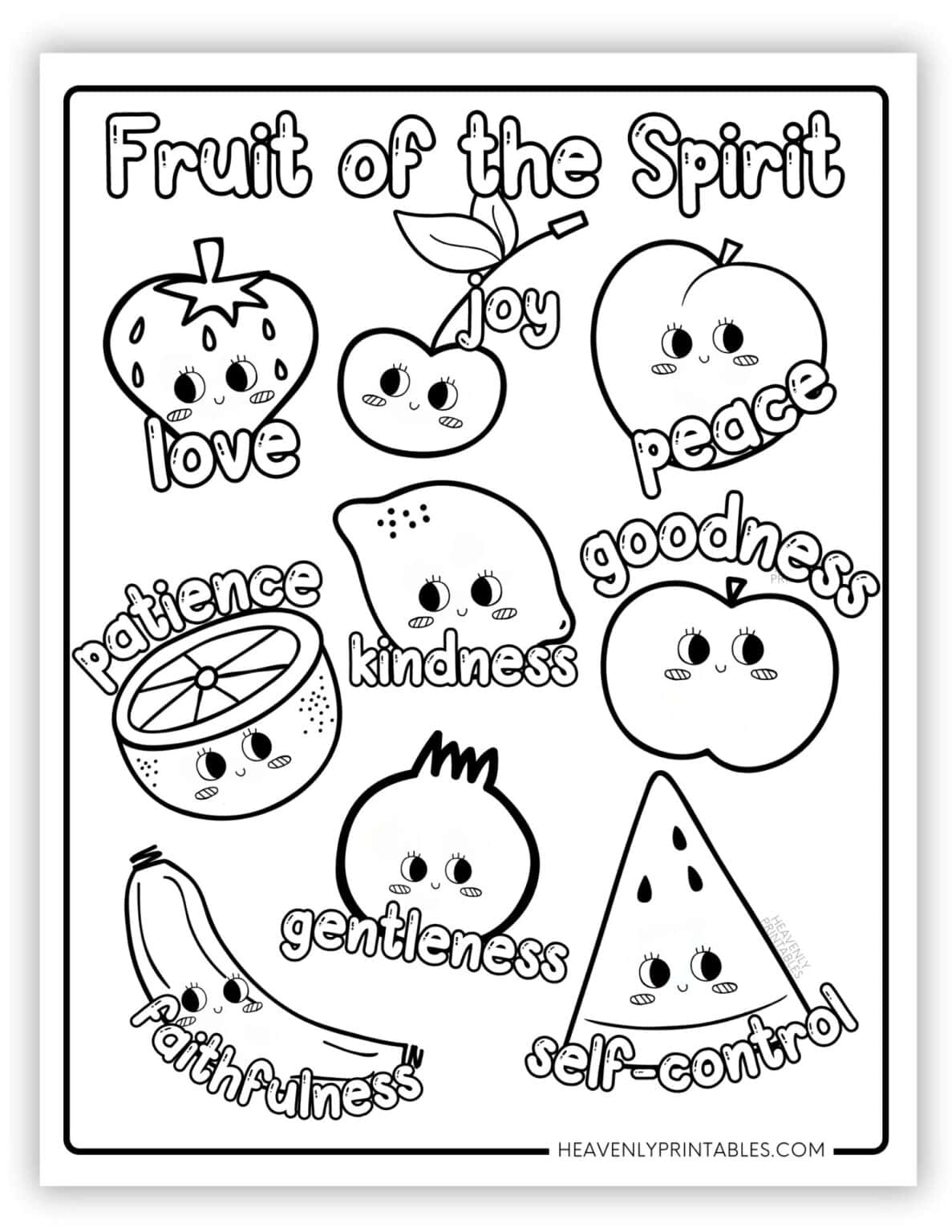 The Fruit Of The Spirit Coloring Pages Free PDF Printables Heavenly 