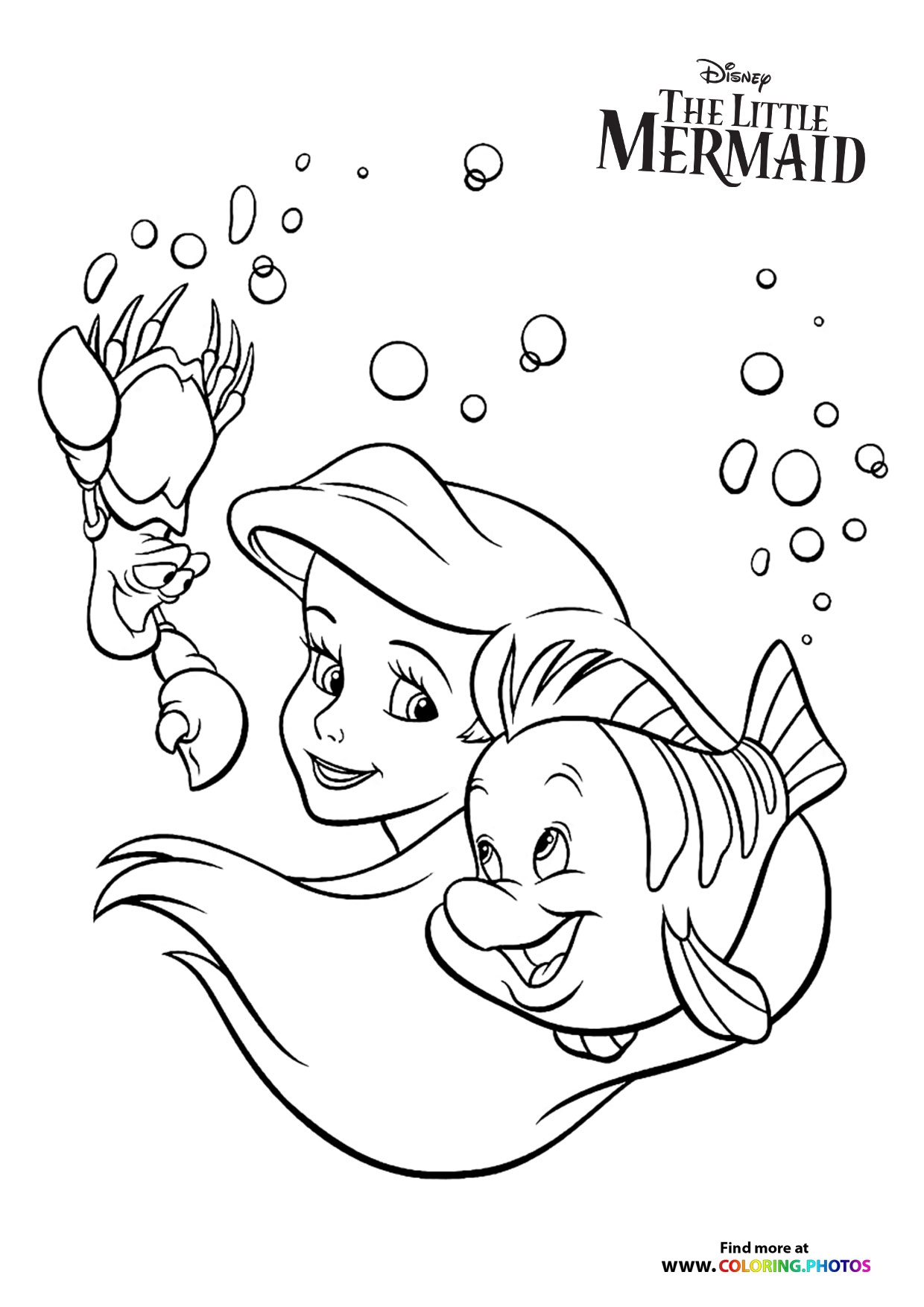 The Little Mermaid Coloring Pages Free And Easy Print Or Download