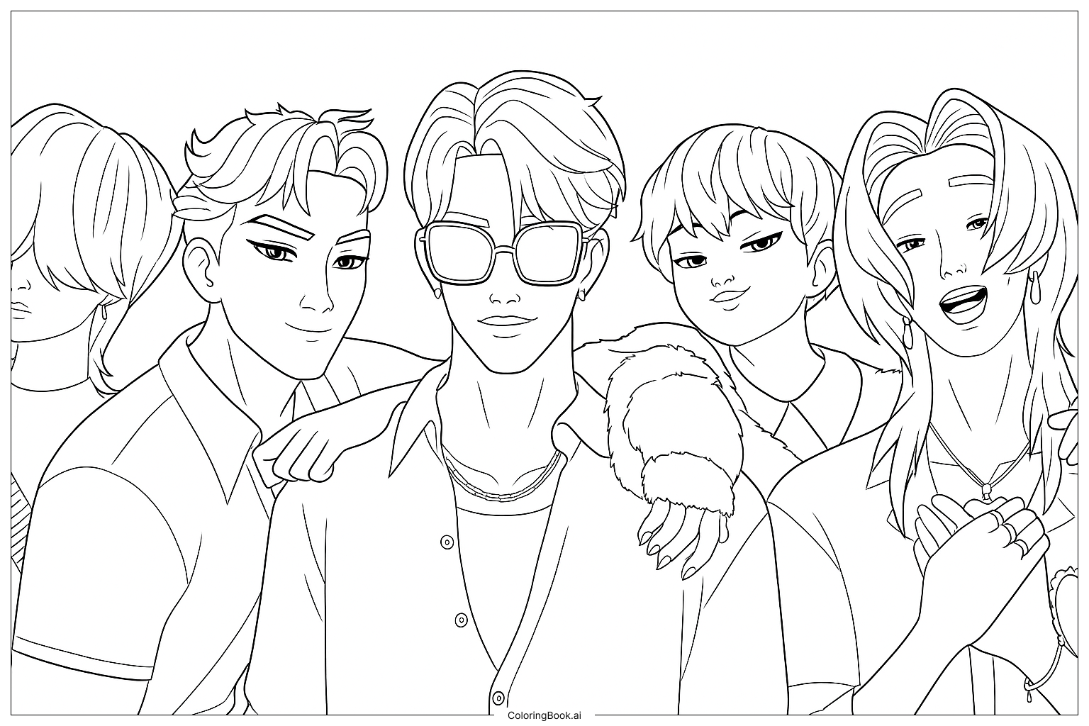 The Saja Boys Coloring Page Free PDF PNG Printable