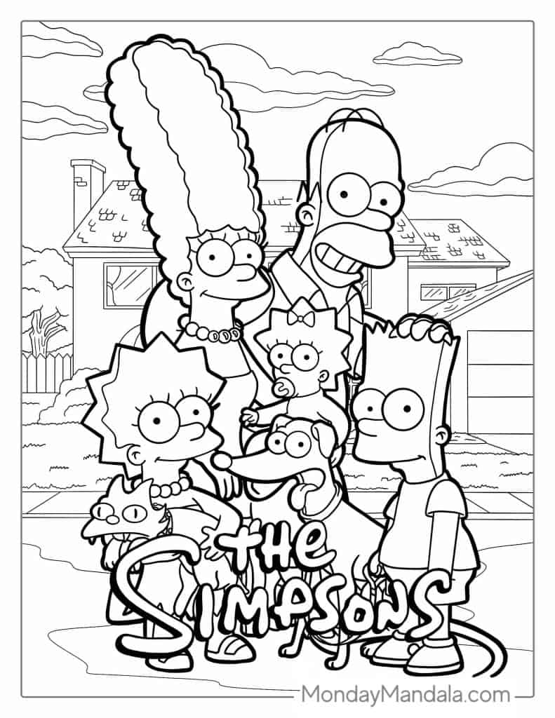 The Simpsons Coloring 94 Simpsons Coloring Pages Free Printable