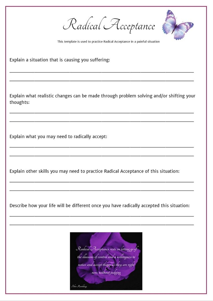 Therapist Aid Radical Acceptance TherapistAidWorksheets