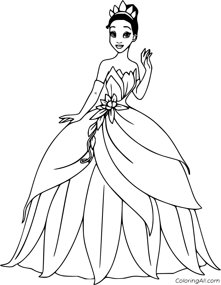 Tiana Coloring Pages 27 Free Printables ColoringAll