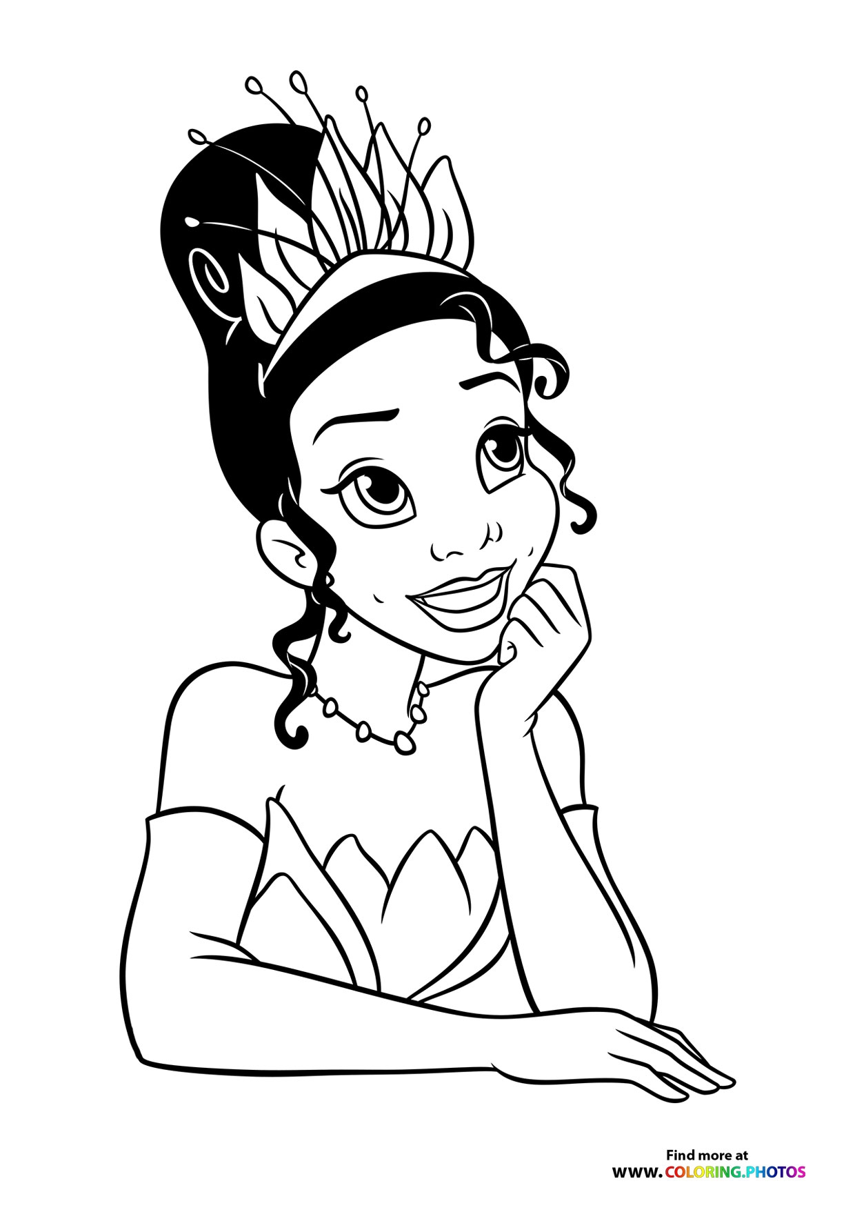 Tiana Portrait Disney Princess Coloring Pages For Kids