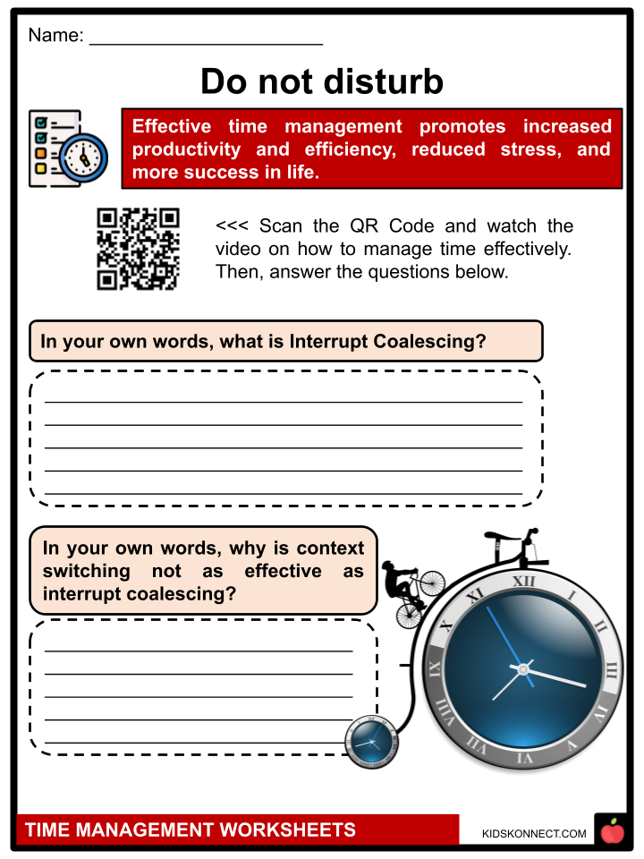 time management worksheets