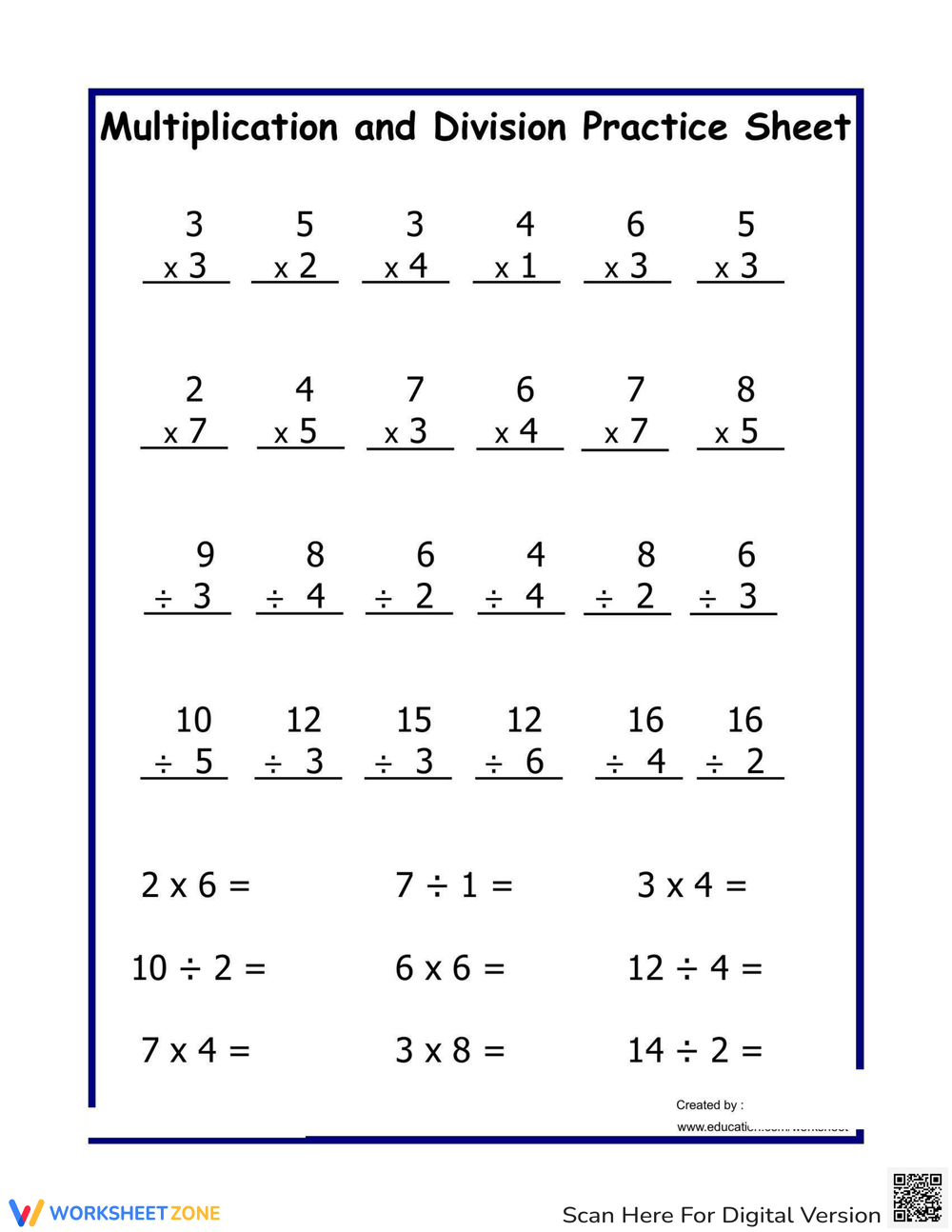 Times Tables And Division Worksheet Worksheets Library