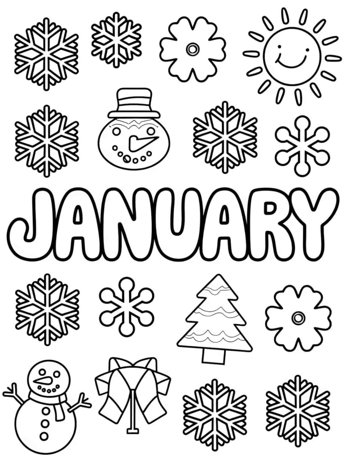 Top 30 Free January Coloring Pages To Download 