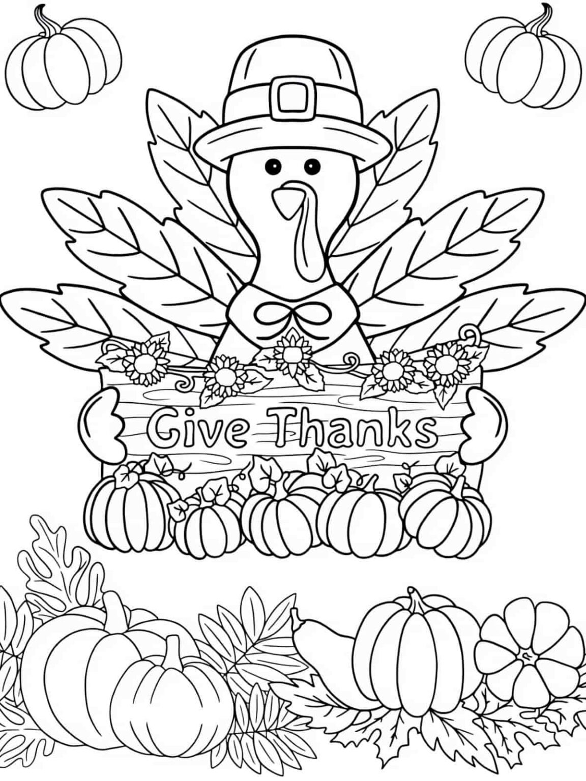 Top 60 Thanksgiving Coloring Pages For Kids Coloringpagesforkids