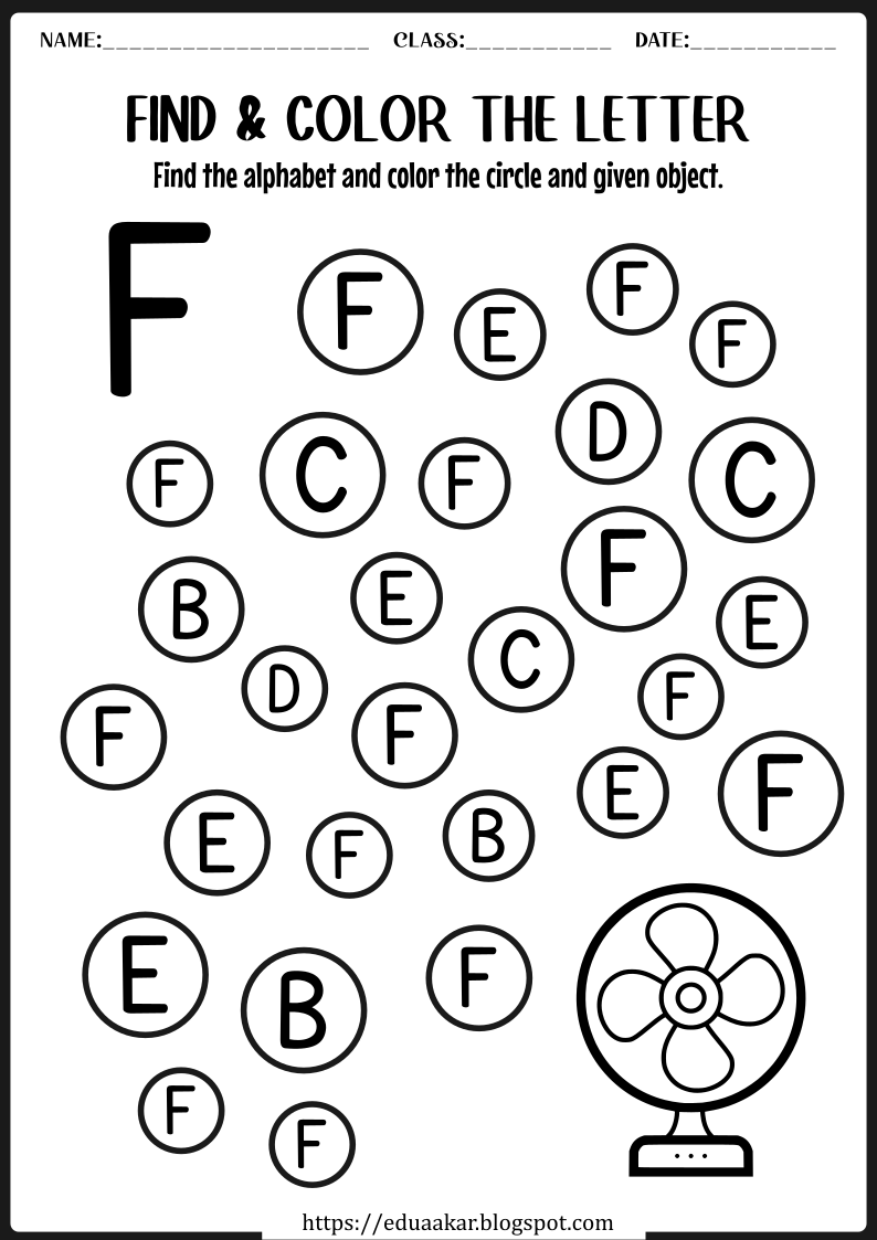 Trace Letter F Worksheets Preschool