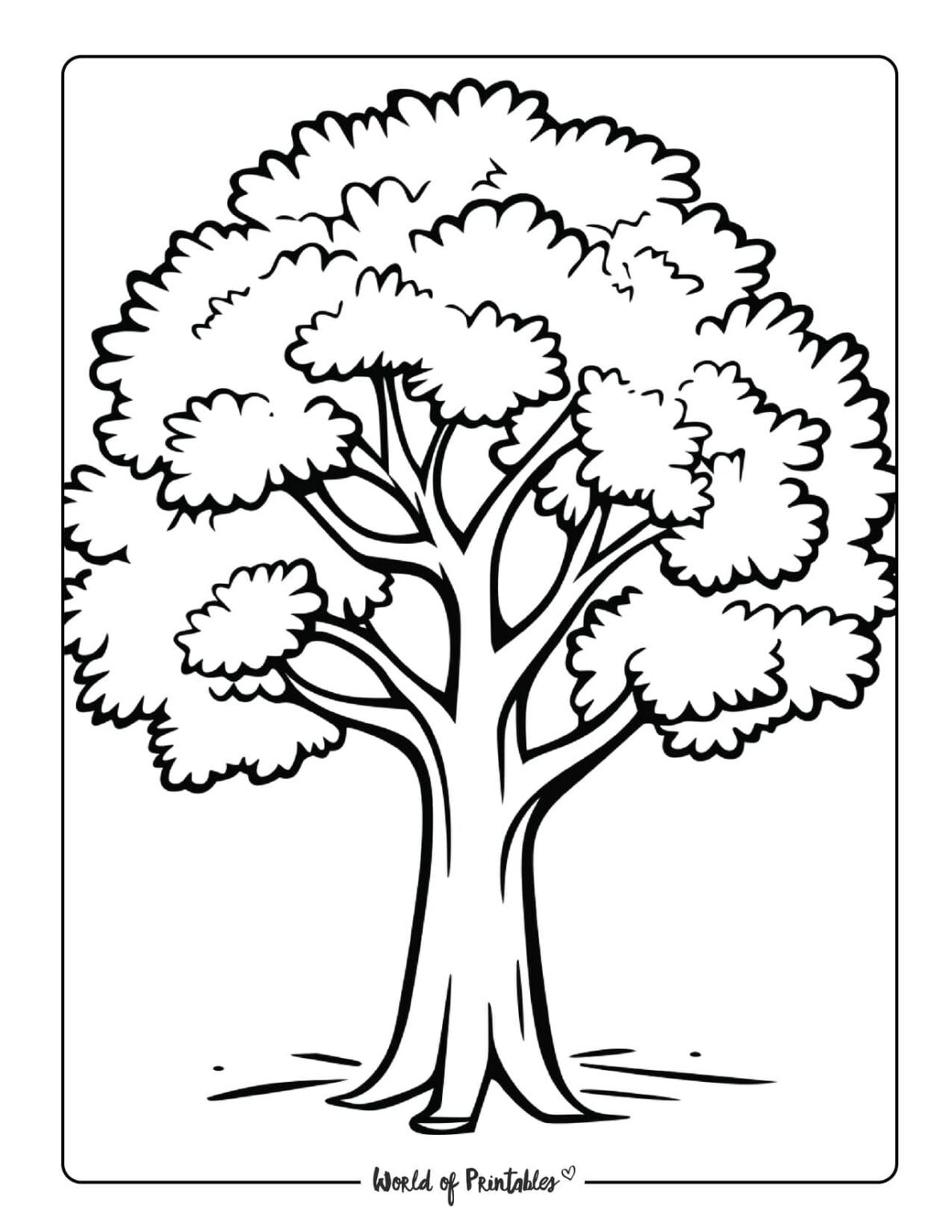 Tree Coloring Pages World Of Printables Tree Coloring Pages World Of Printables
