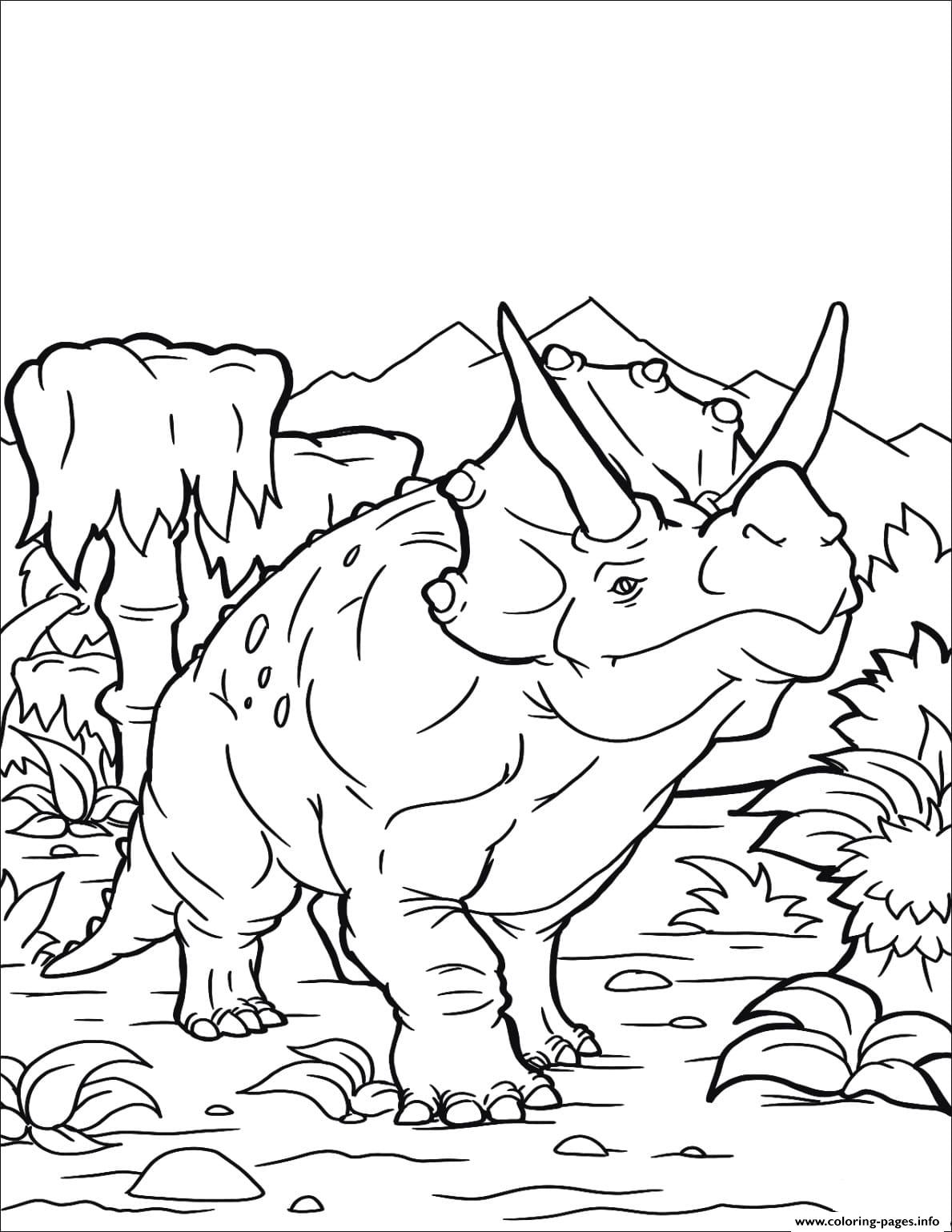 Triceratops Dinosaur Coloring Page Printable Triceratops Dinosaur Coloring Page Printable