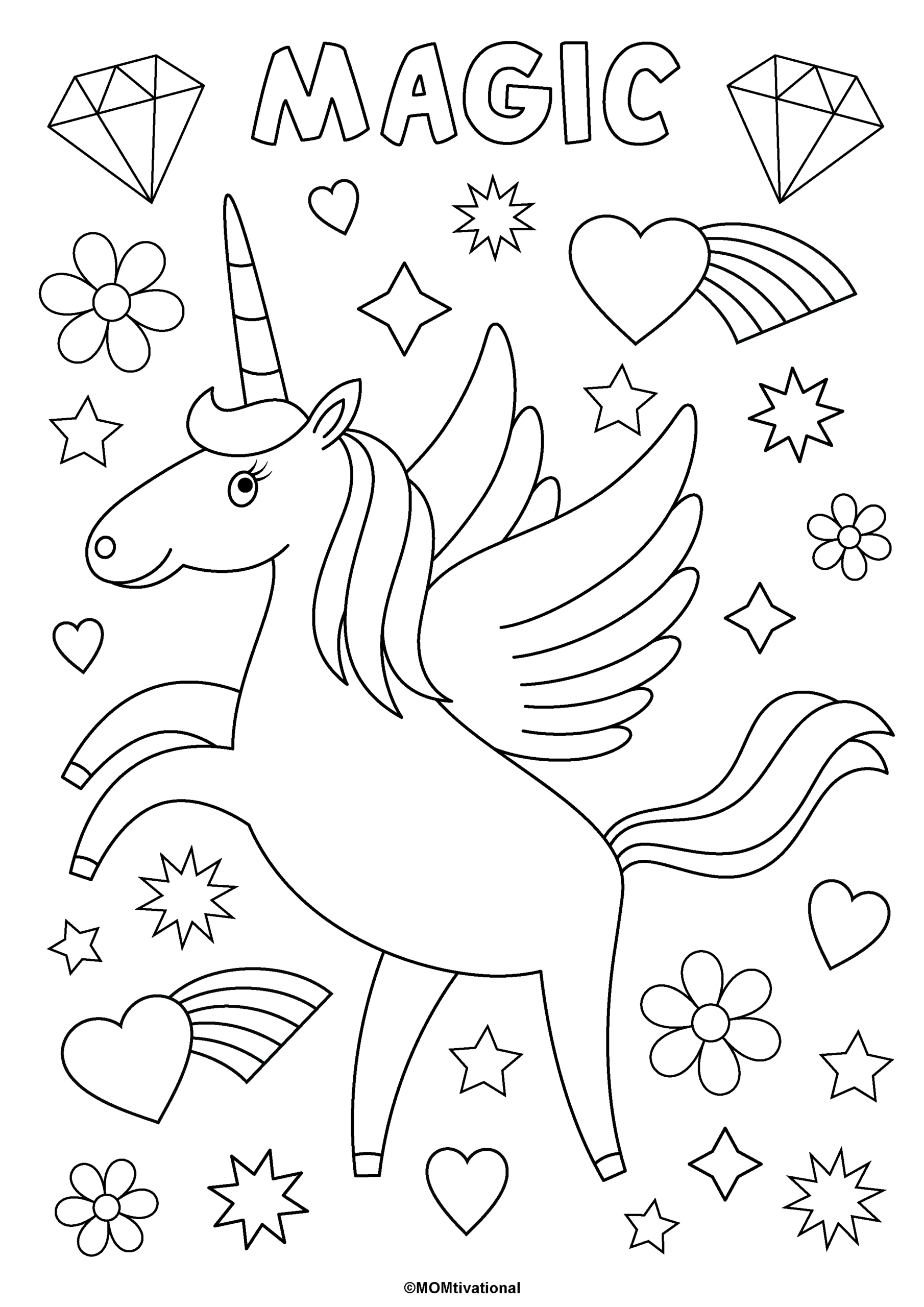 Unicorns Coloring Pages
