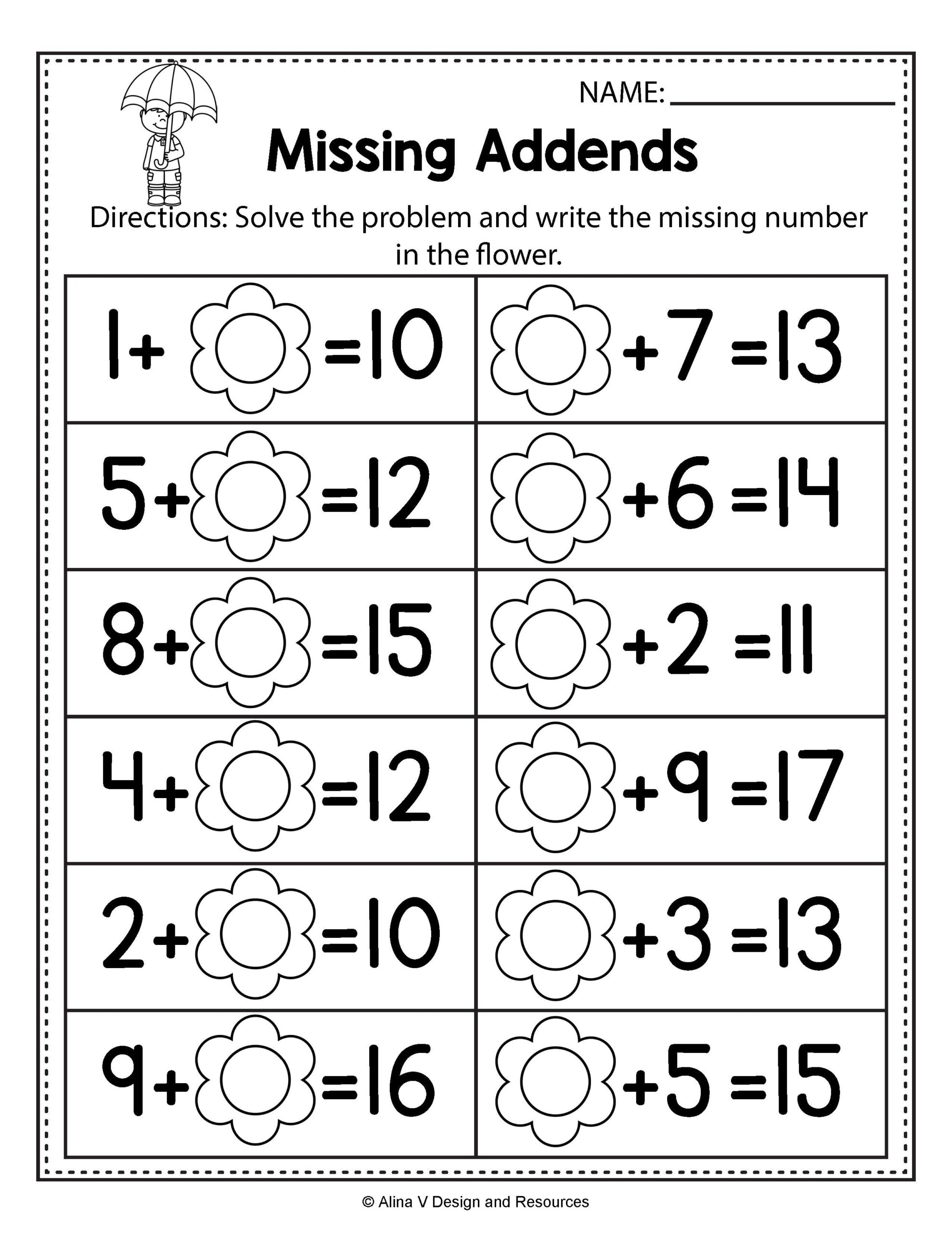 math worksheets for 1st grade