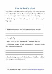 Urge Surfing Worksheet Urge Surfing Worksheet