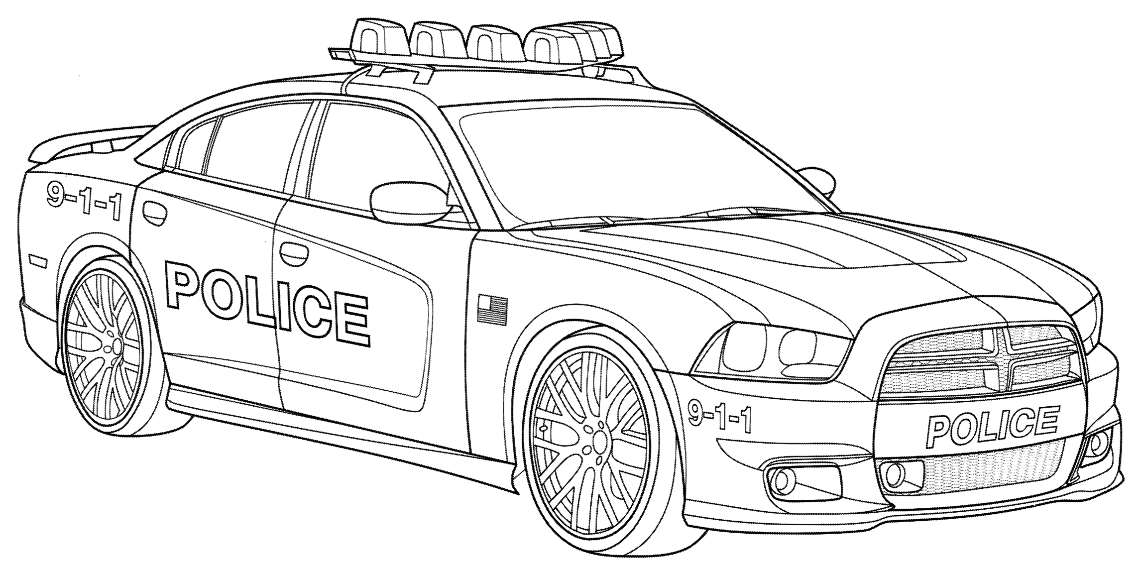 police car coloring page