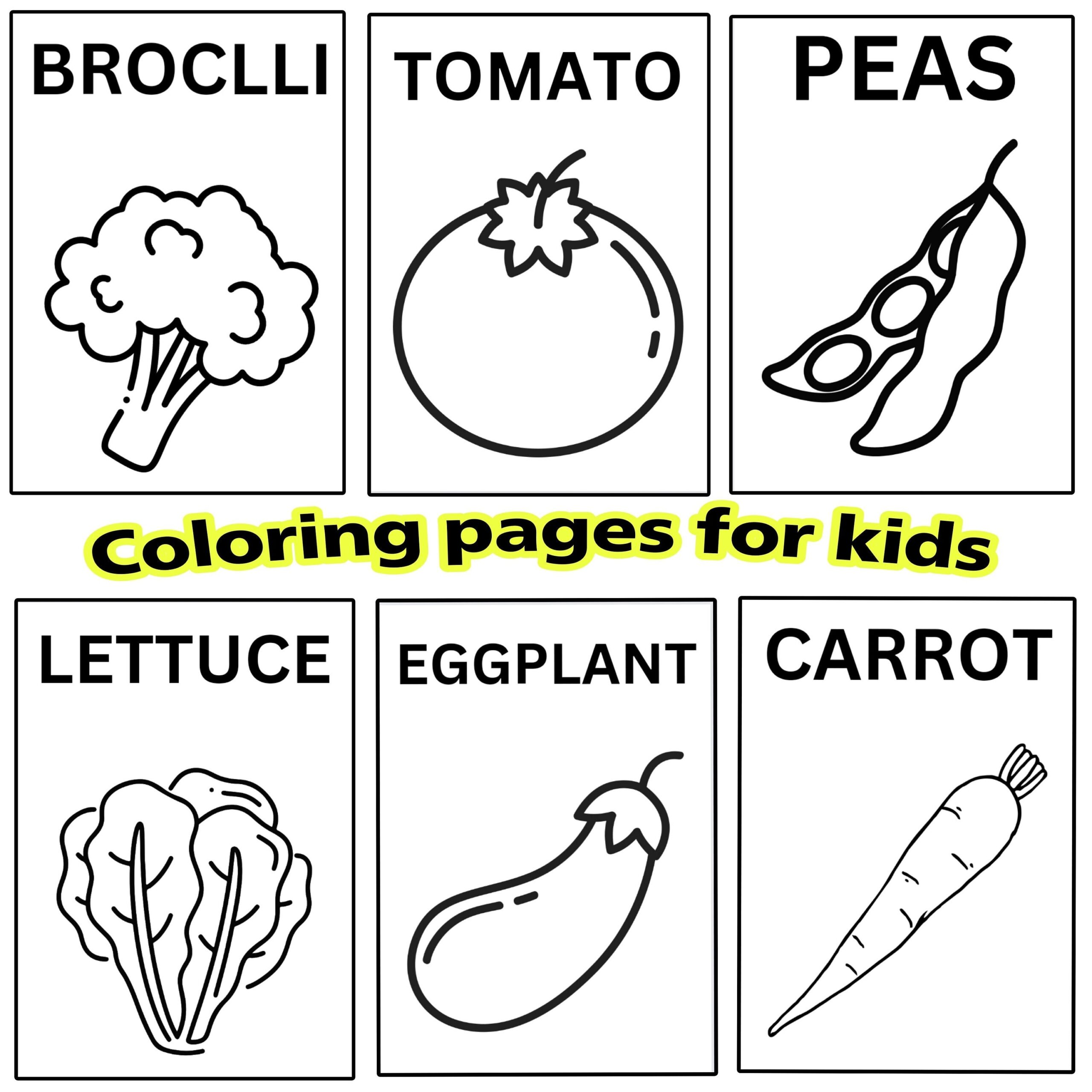 Vegetable Coloring Pages Best For Kids Preschool And Toddlers Digital 