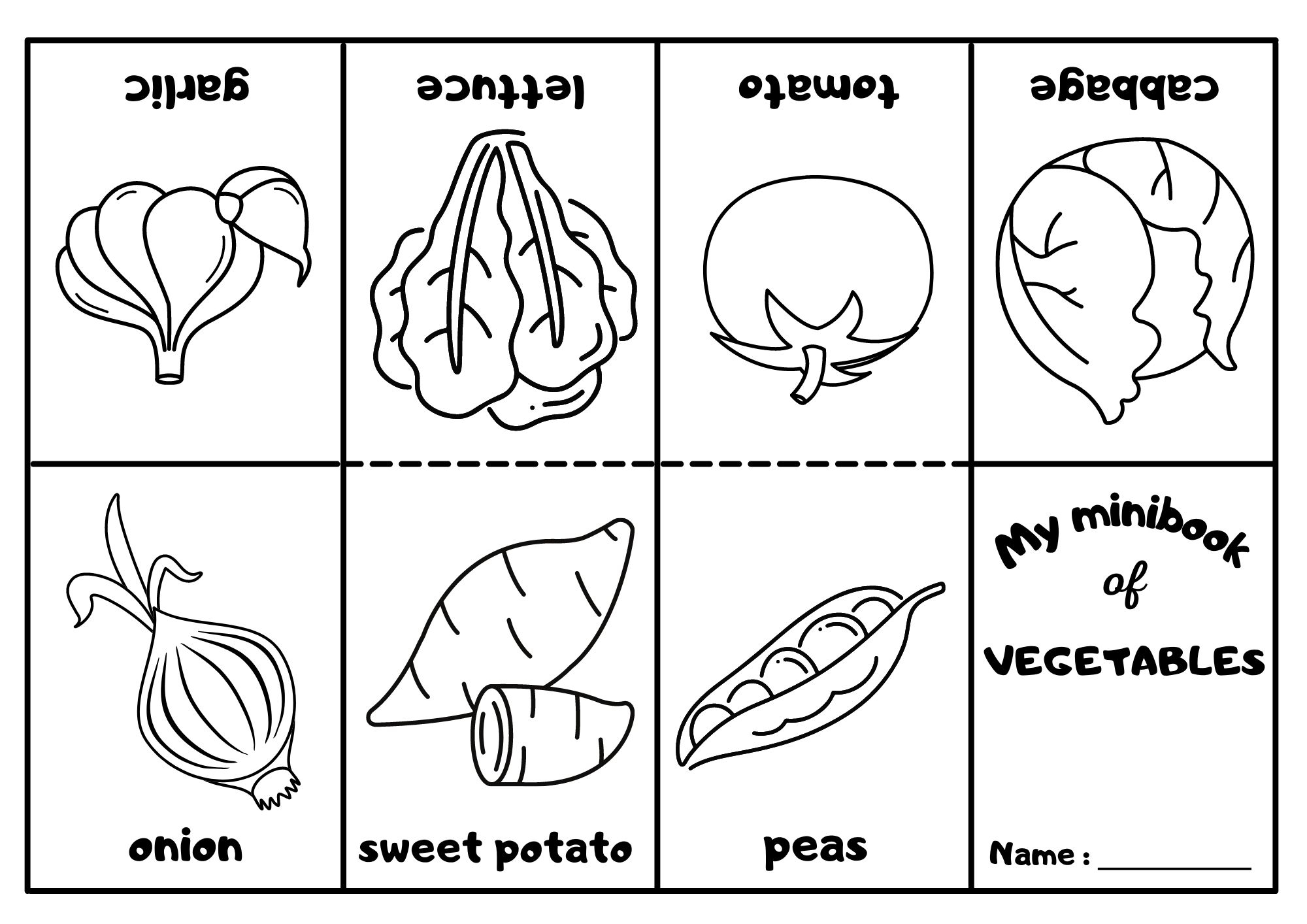 vegetables coloring worksheets