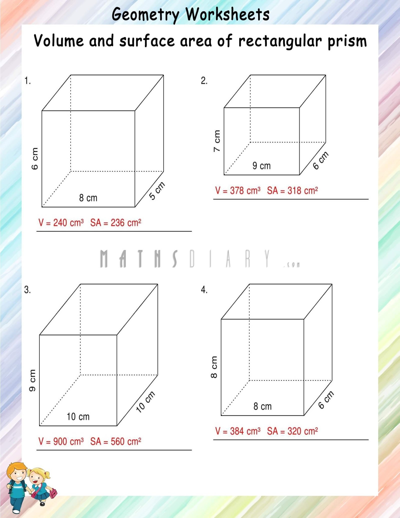 Volume Rectangular Prism Worksheet Volume Of Rectangular Prism