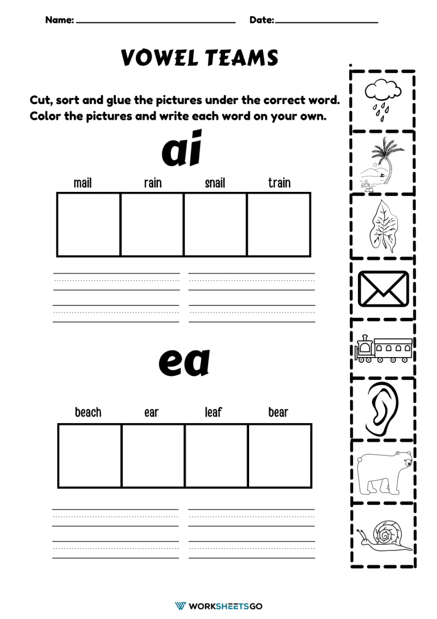 Vowel Team Worksheets WorksheetsGO Vowel Team Worksheets WorksheetsGO