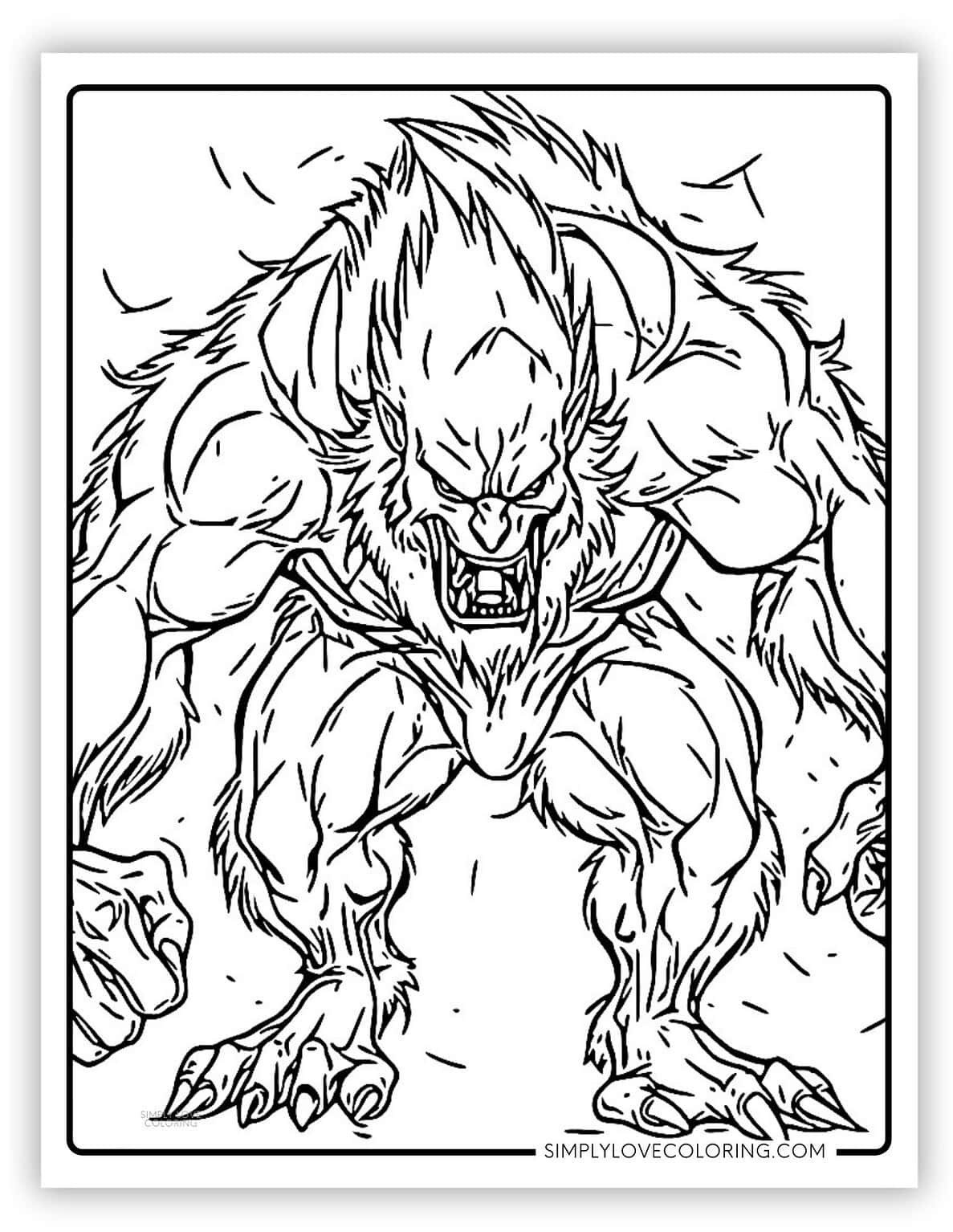 Werewolf Coloring Pages Free PDF Printables Simply Love Coloring