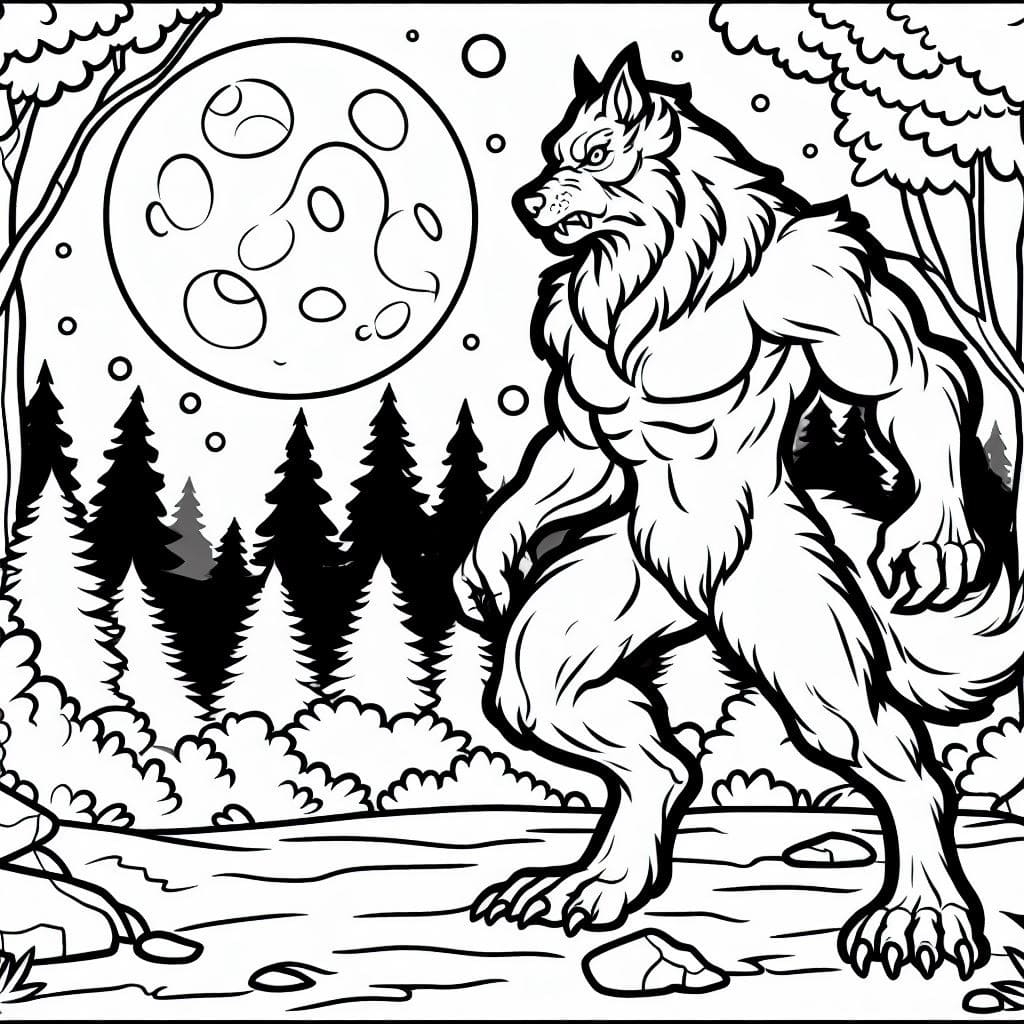Werewolf In Night Coloring Page Download Print Or Color Online For Free