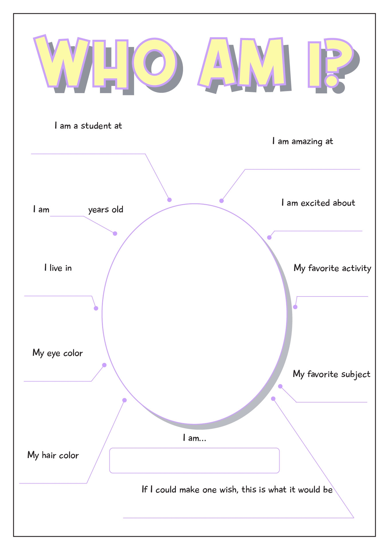 Who Am I Printable Worksheet Discovering Identity Activities Who Am I Printable Worksheet Discovering Identity Activities