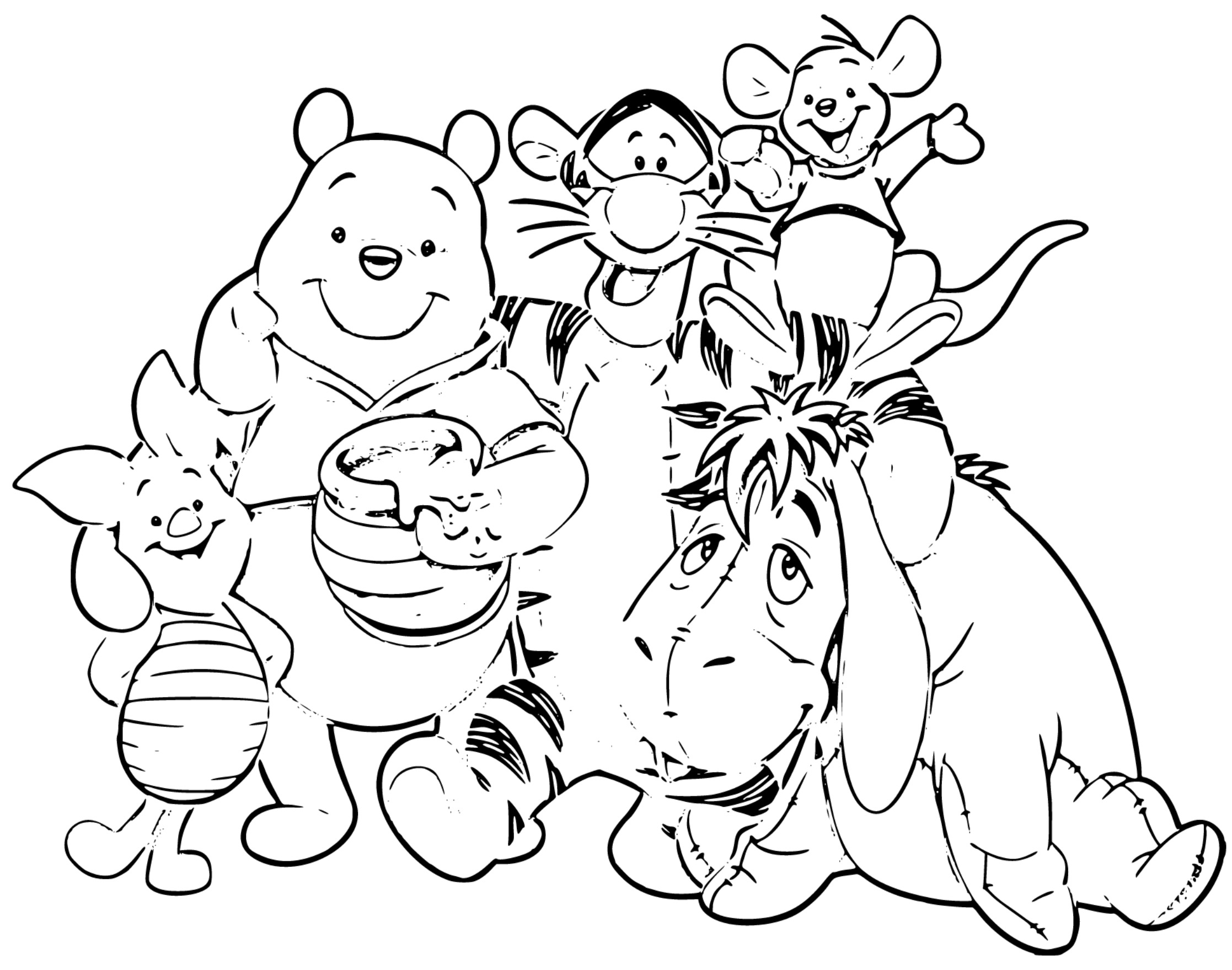 Winnie The Pooh Coloring Pages 19 Printable Sheets Simple To Draw 