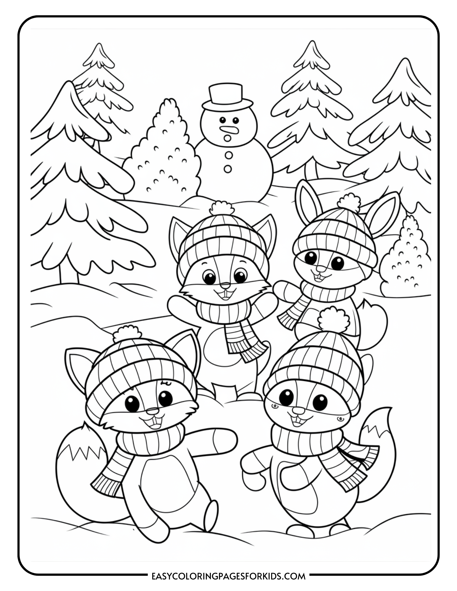 Winter Coloring Pages 4 Free Printable Pages Easy Coloring Pages 