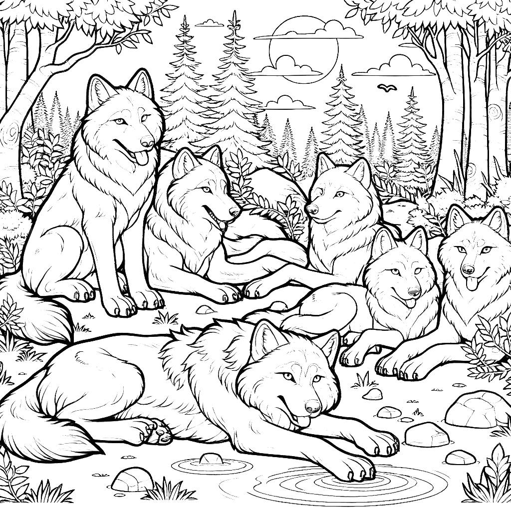 wolf coloring pages