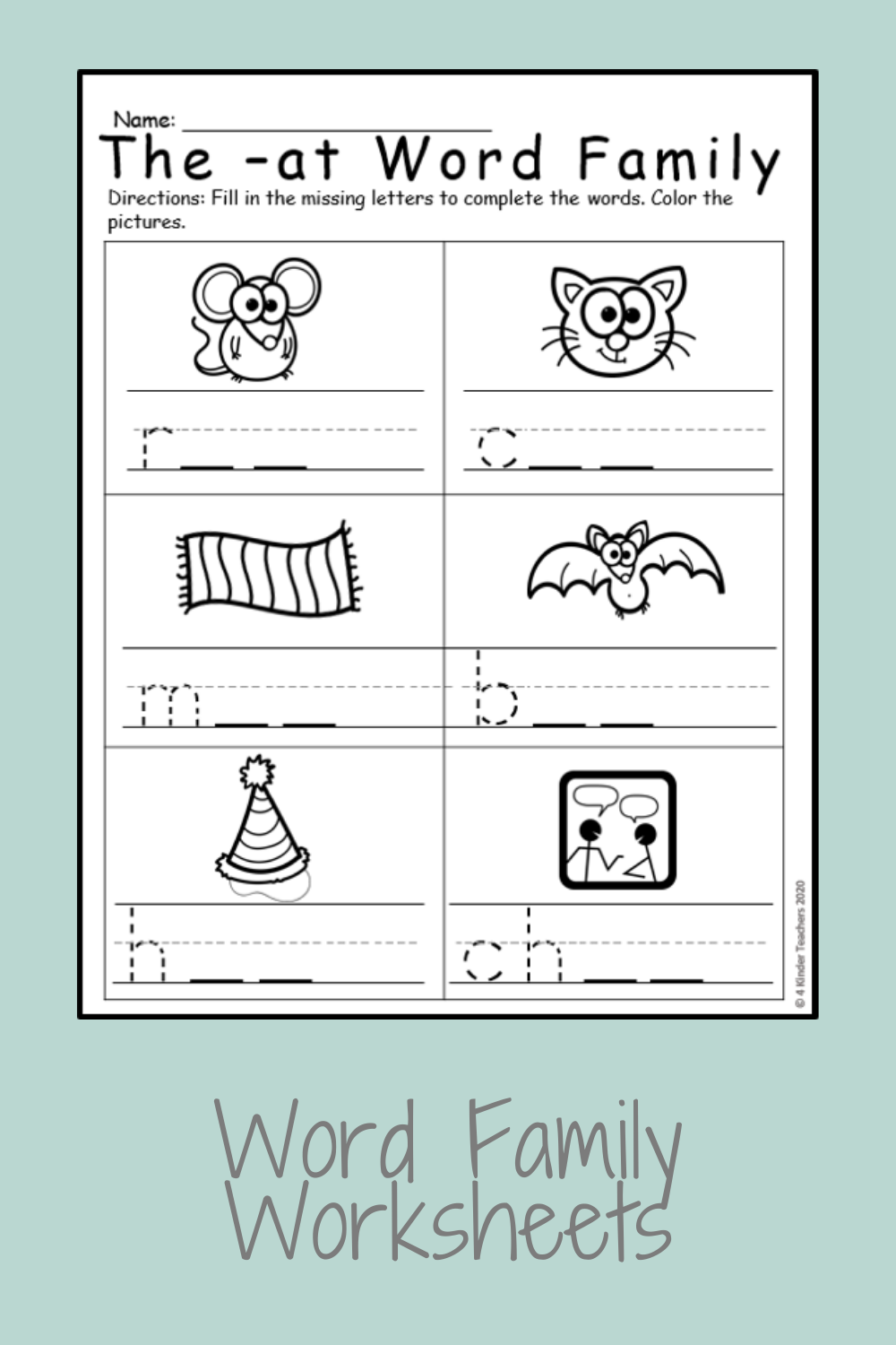 Word Family Worksheet 1St Grade Word Family Worksheet 1St Grade