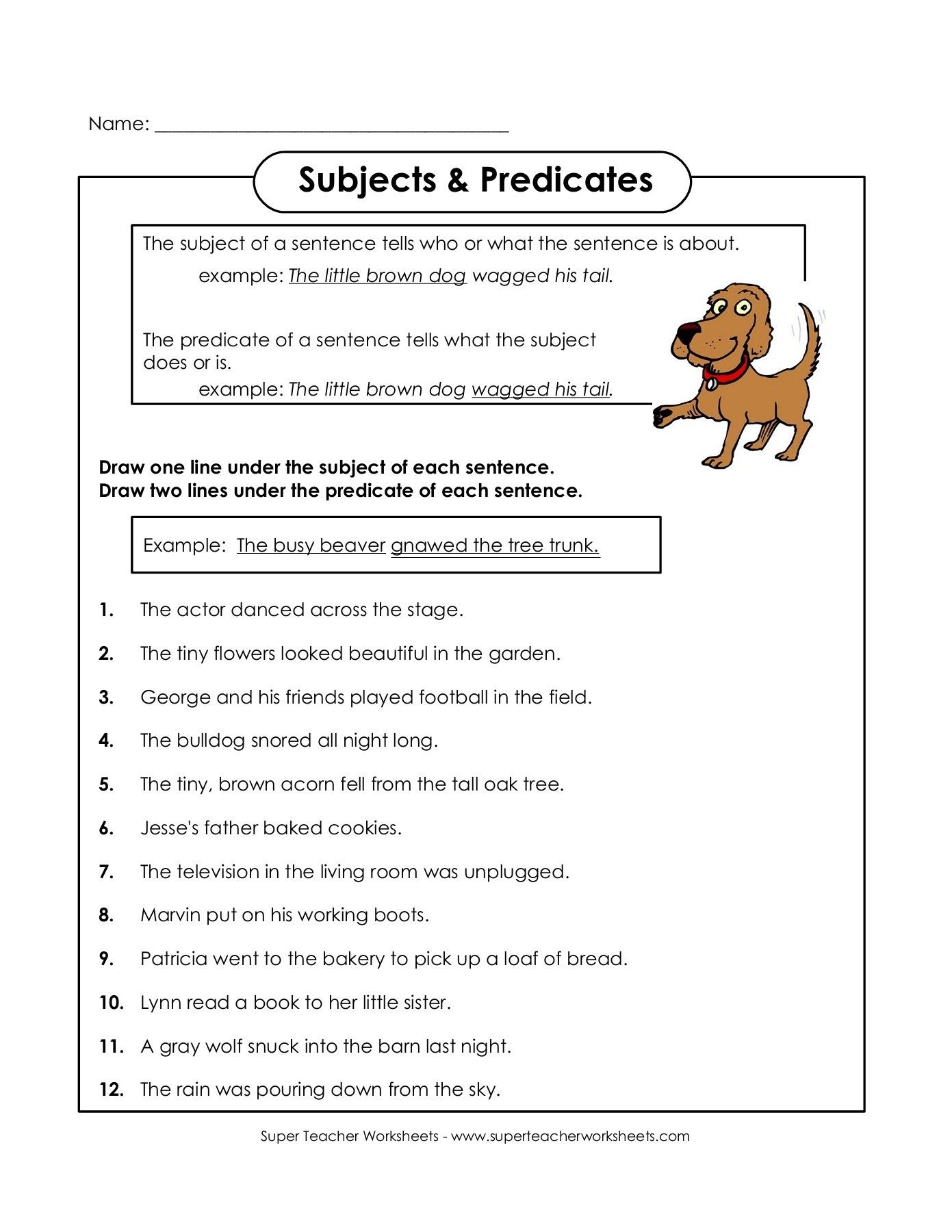 Worksheet Identify The Subject And Predicate In A Sentence Artofit Worksheet Identify The Subject And Predicate In A Sentence Artofit