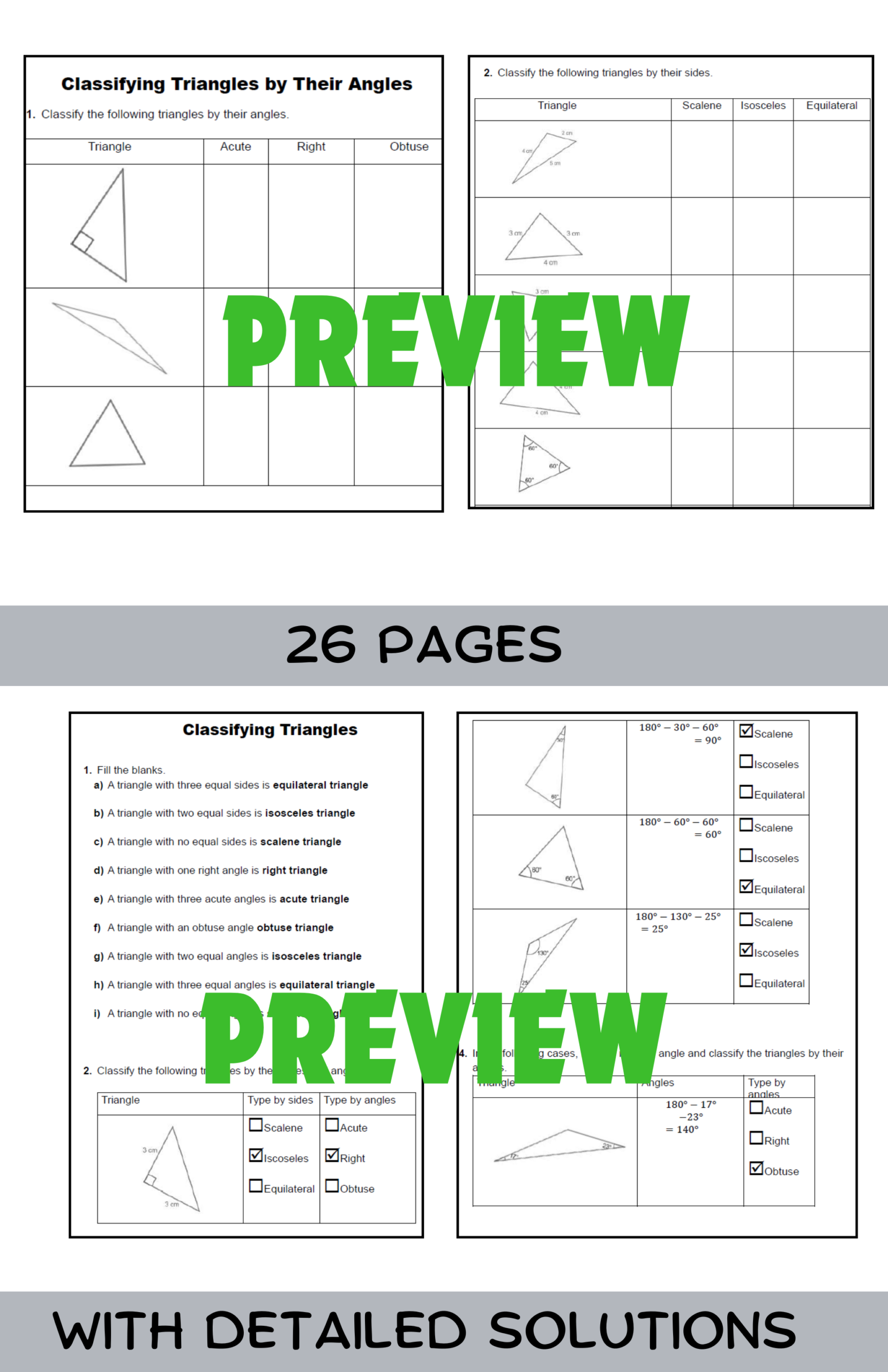 classifying triangles worksheet classifying triangles worksheet