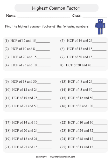 Worksheet On Highest Common Factor 53 OFF Worksheet On Highest Common Factor 53 OFF