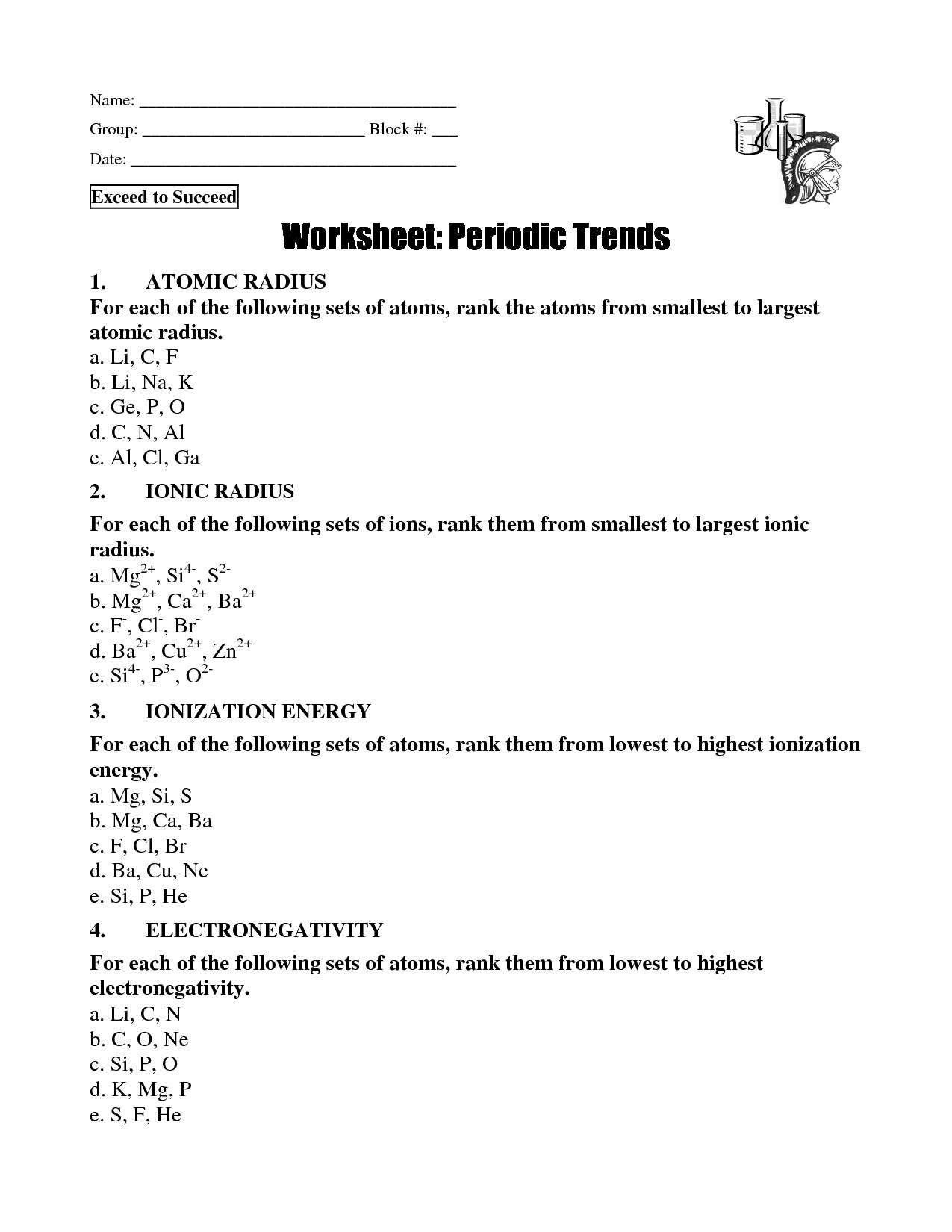 Worksheet Periodic Trends Answers Artofit