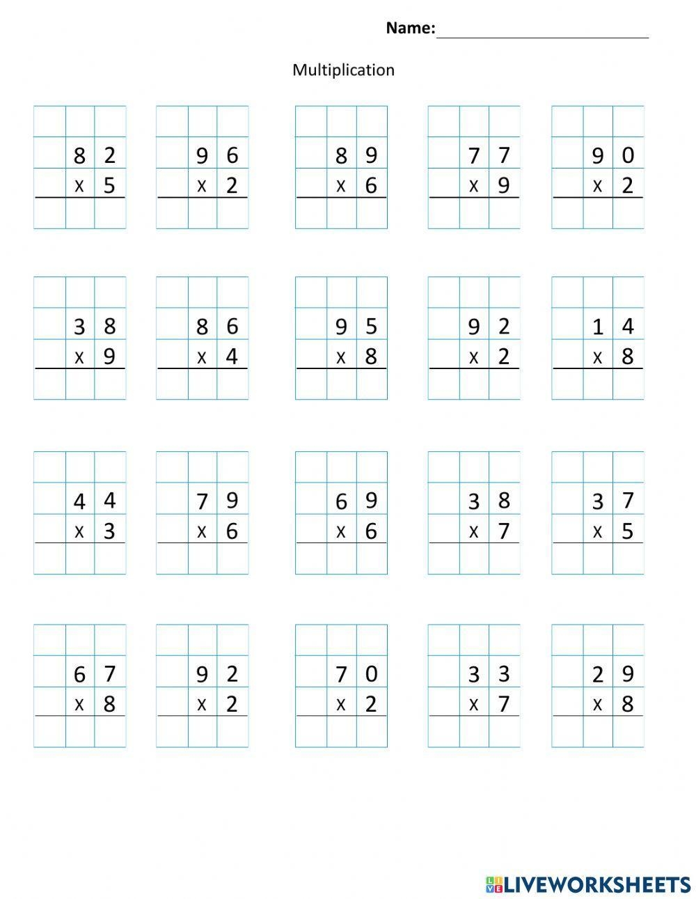 multiplication worksheets for 4th graders
