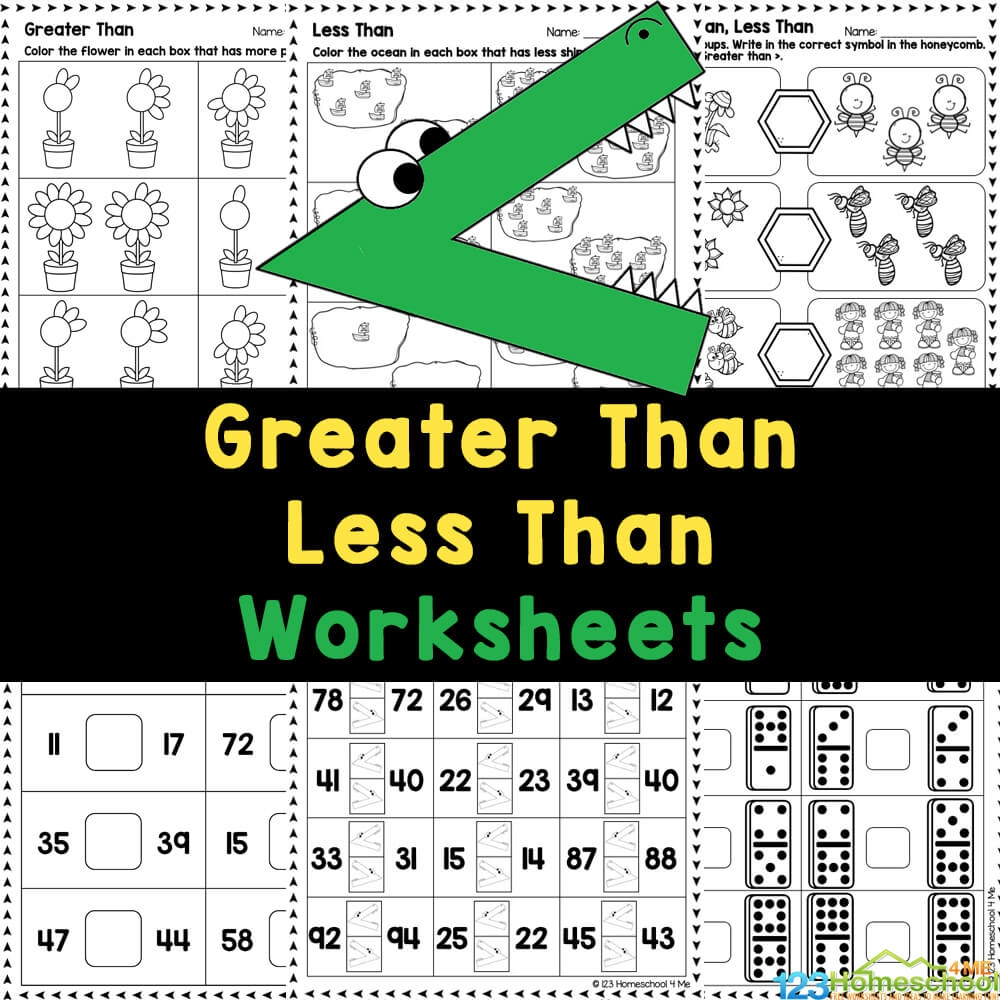 Worksheets Greater Than