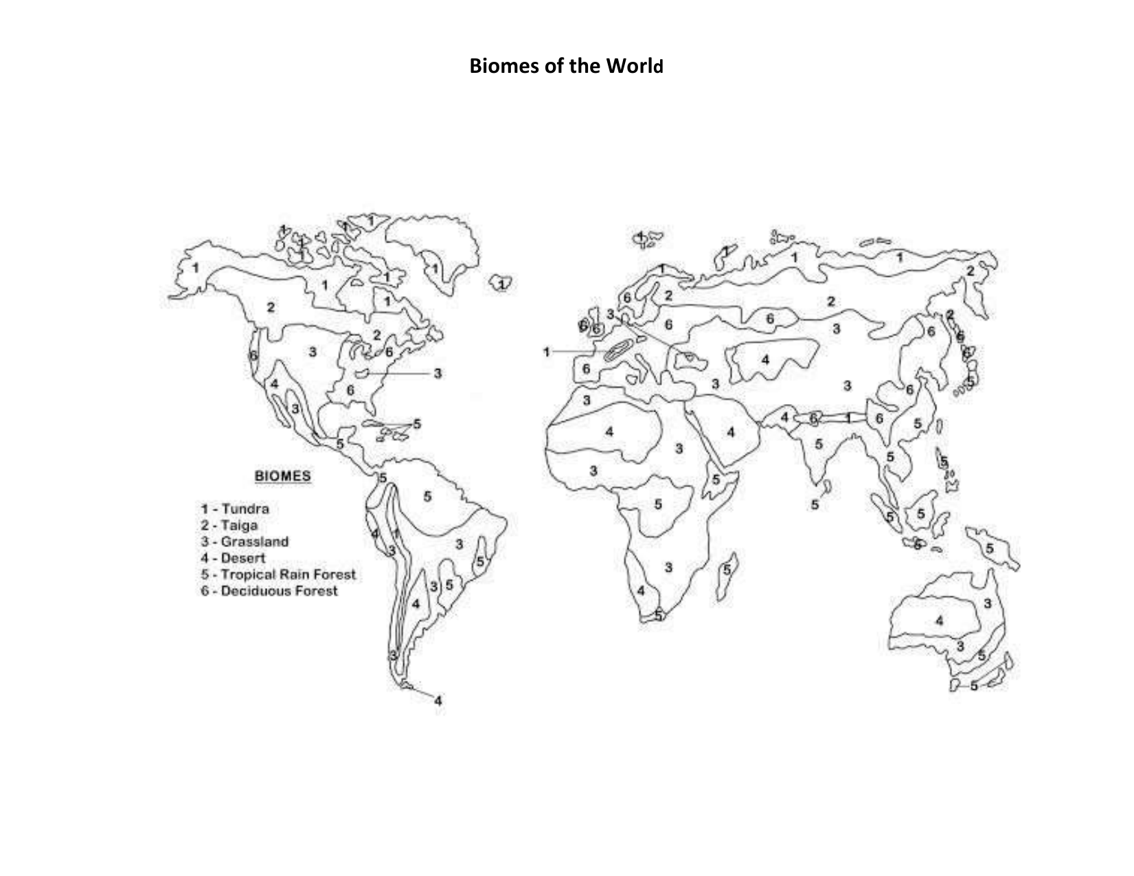 World Biome Map Coloring Worksheet Worksheets For Home Learning