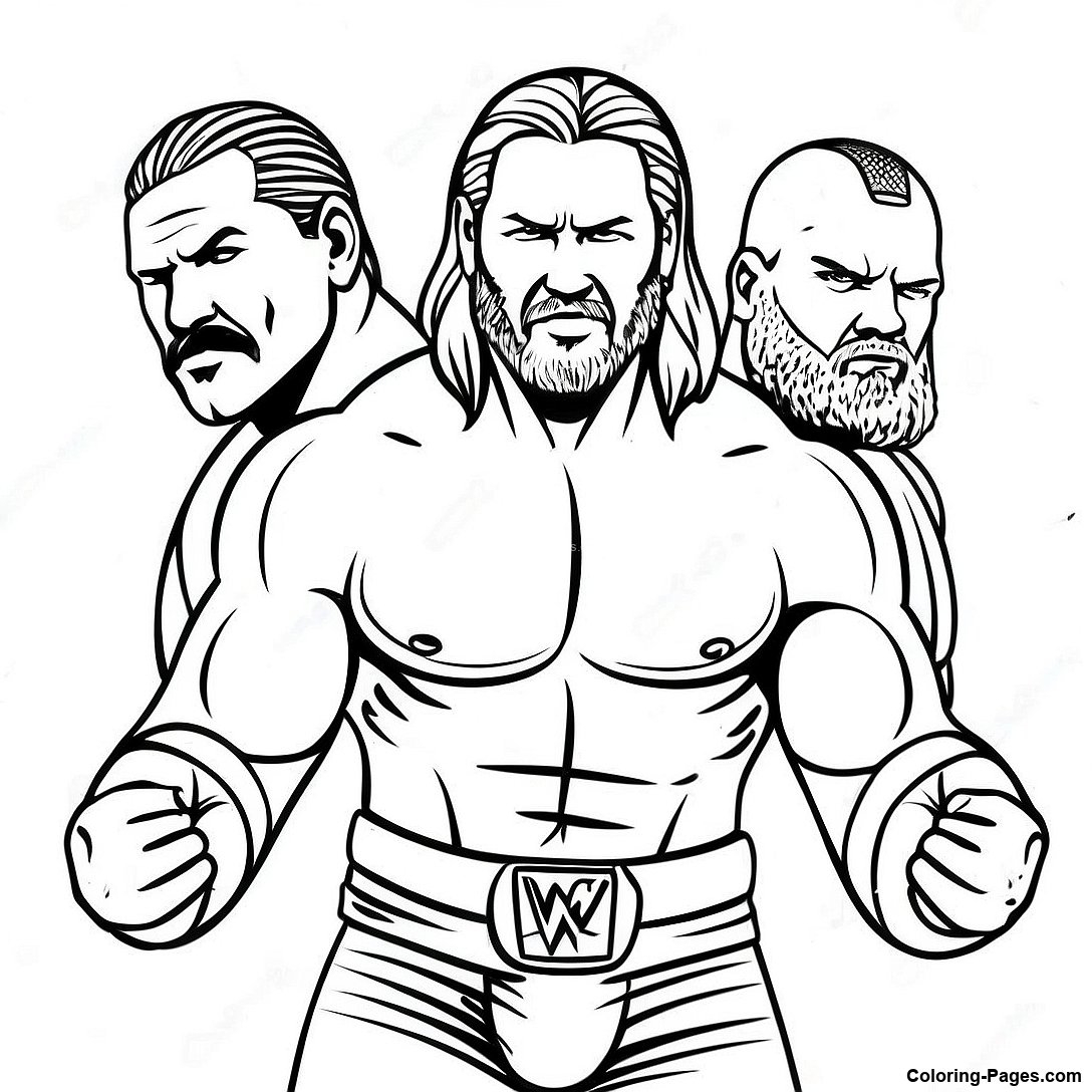 Wwe Superstars In Action Coloring Page Coloring Pages