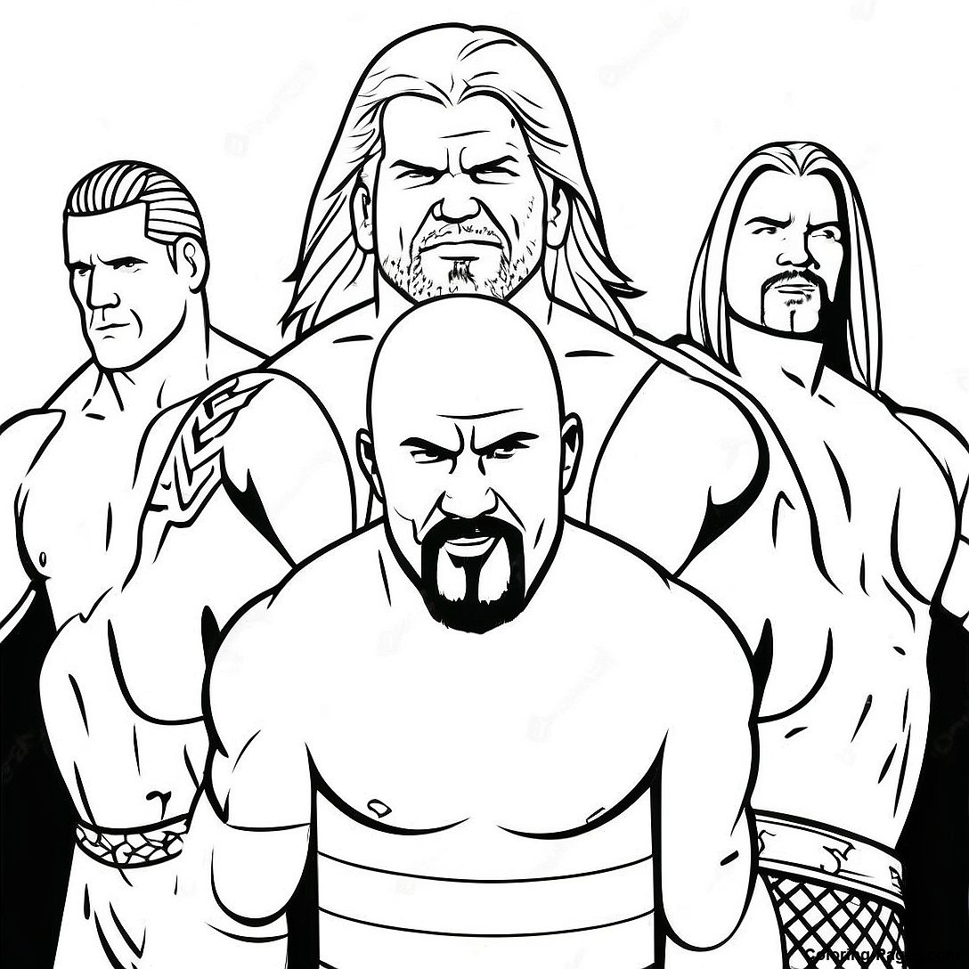 Wwe Superstars In Action Coloring Page Coloring Pages