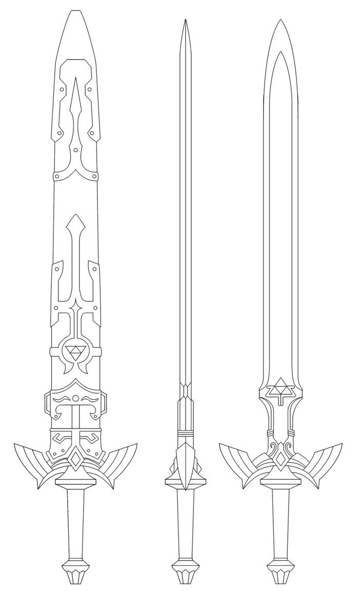 link master sword colored printable template link master sword colored printable template